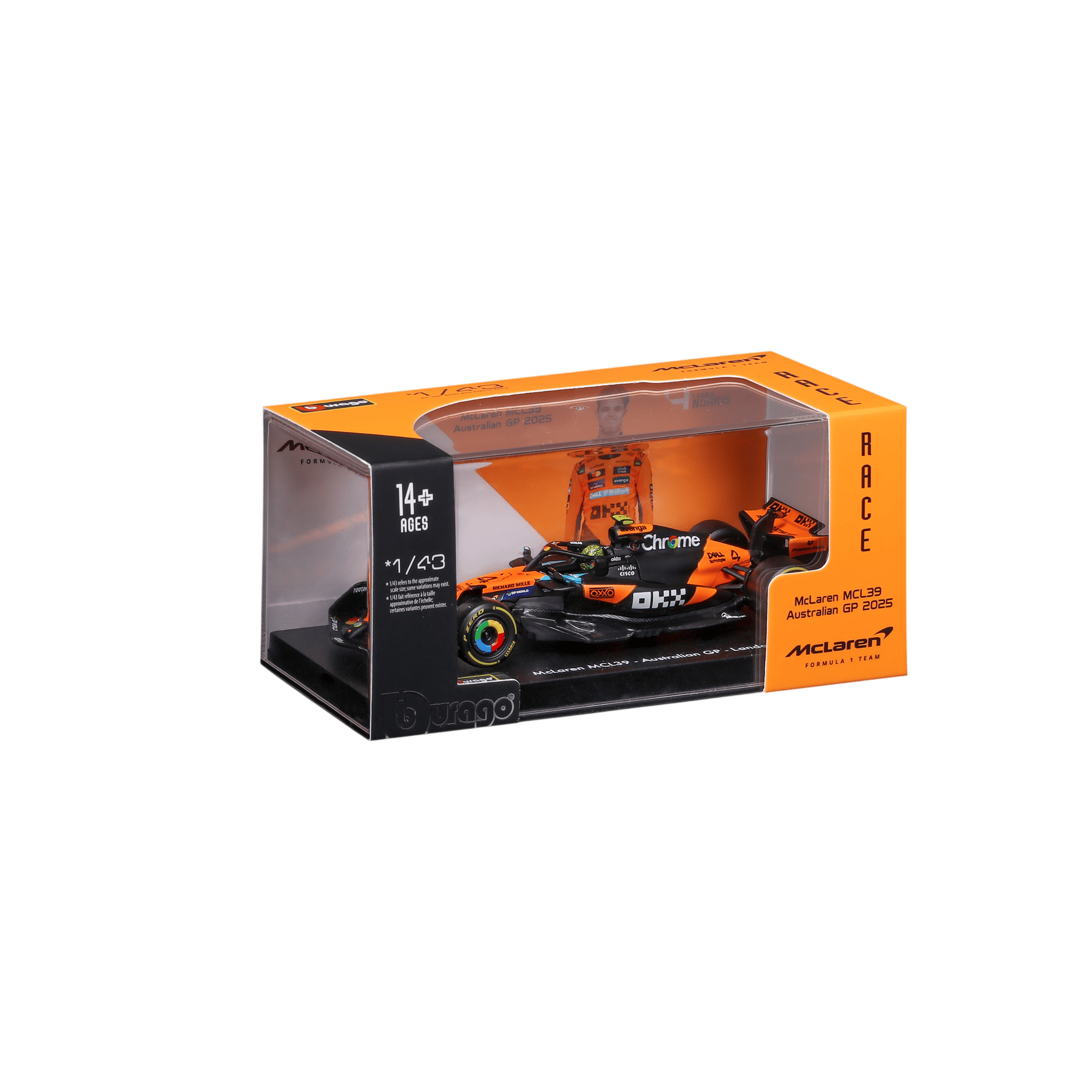 1:43 F1 2025 - McLaren MCL39 #4 Lando Norris in Acrylic Box - Image 14