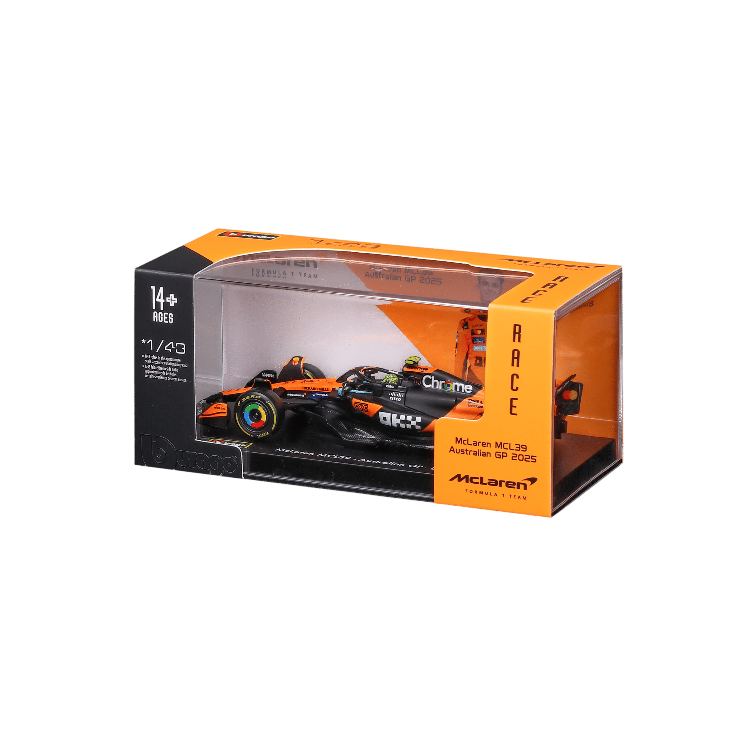 1:43 F1 2025 - McLaren MCL39 #4 Lando Norris in Acrylic Box - Image 13