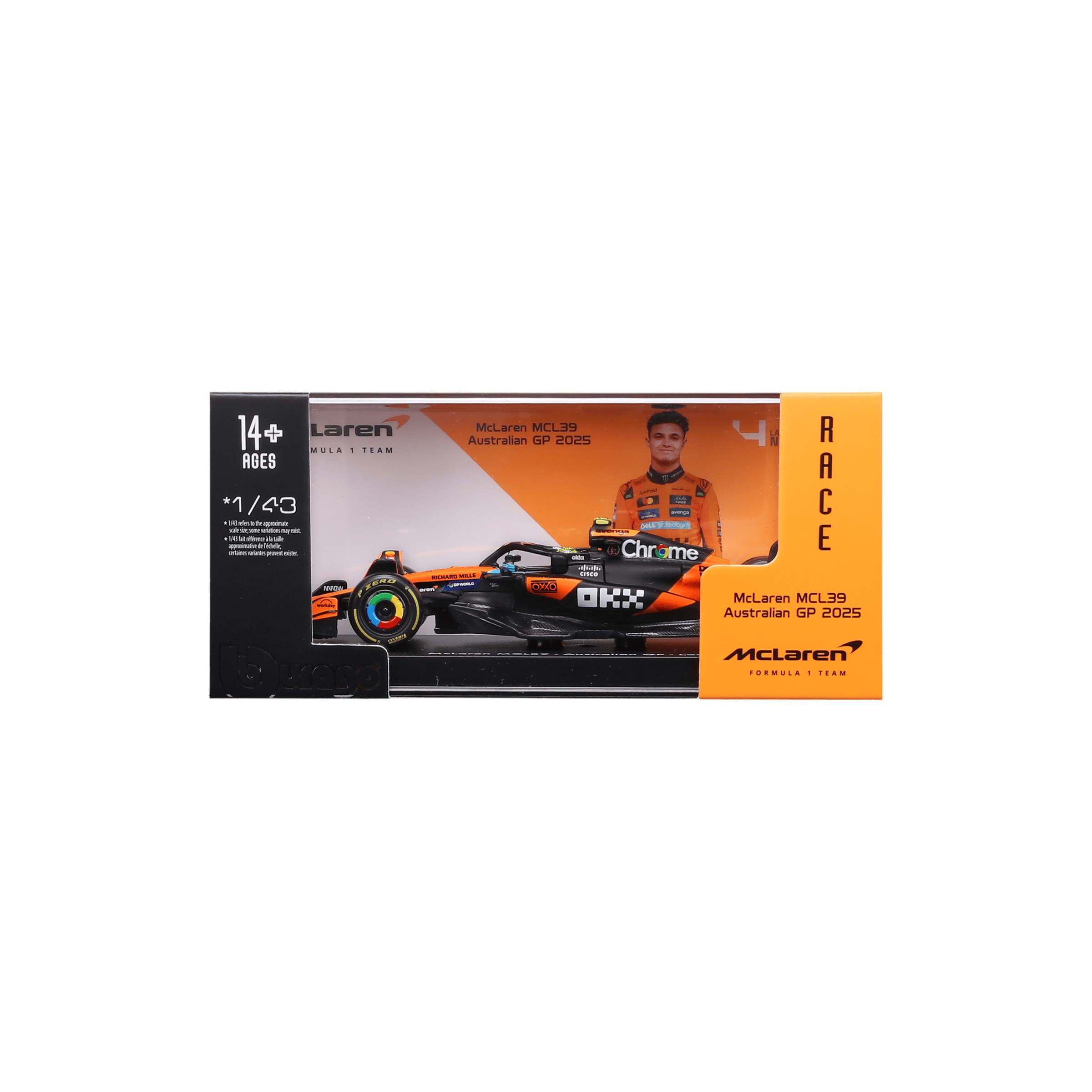 1:43 F1 2025 - McLaren MCL39 #4 Lando Norris in Acrylic Box - Image 12