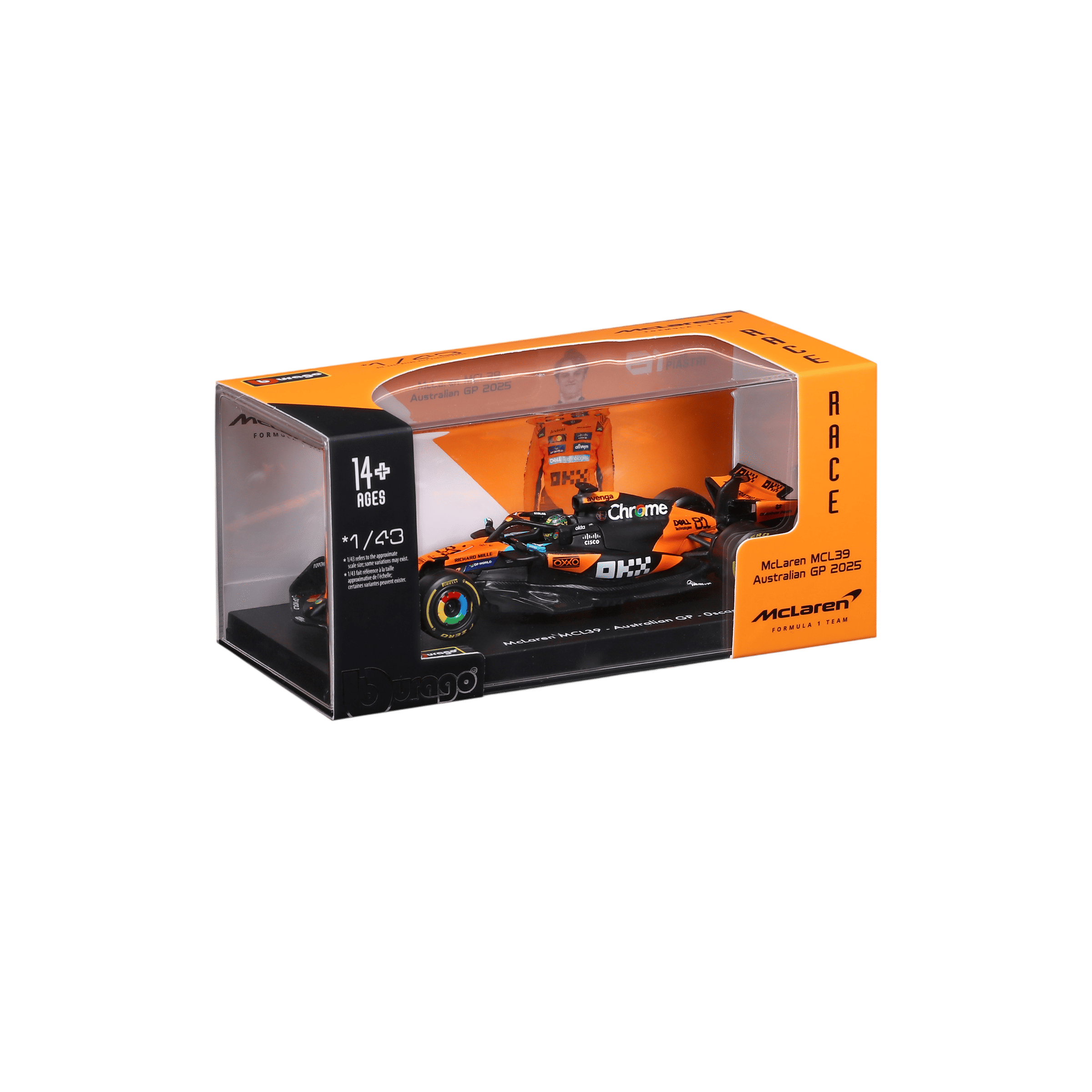 1:43 F1 2025 - McLaren MCL39 #81 Oscar Piastri in Acrylic Box - Image 17