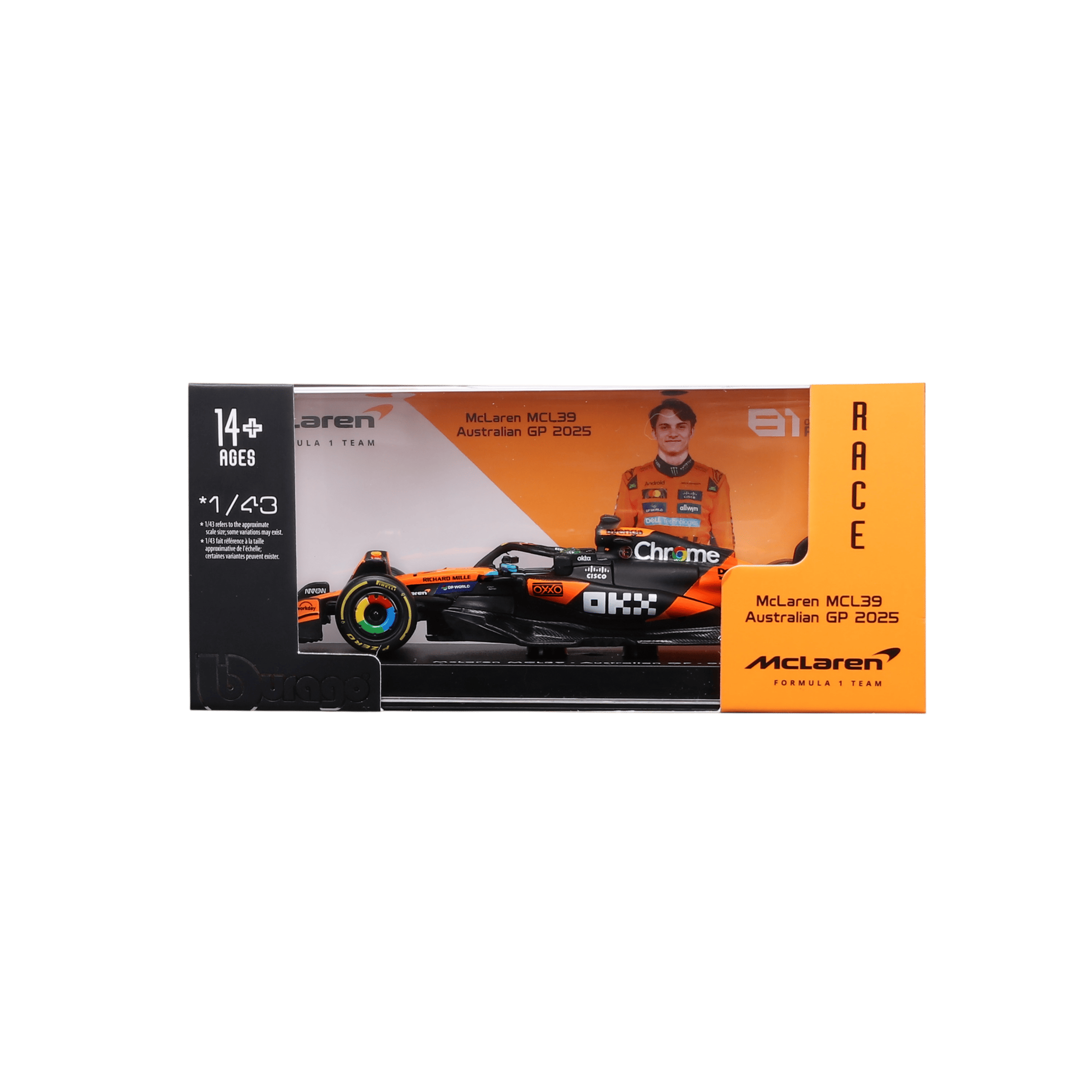 1:43 F1 2025 - McLaren MCL39 #81 Oscar Piastri in Acrylic Box - Image 15
