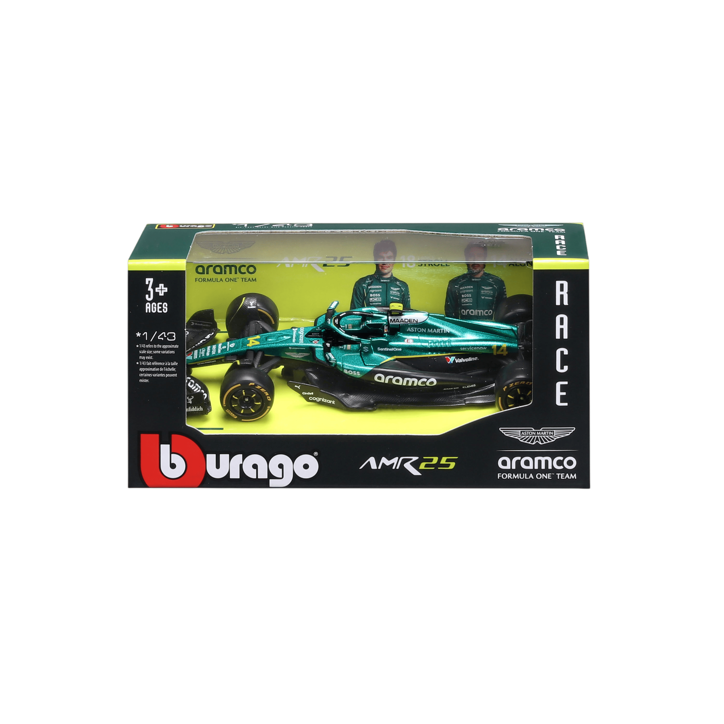 1:43 F1 2025 - Aston Martin AMR25 #14 Fernando Alonso in Window Box - Image 1