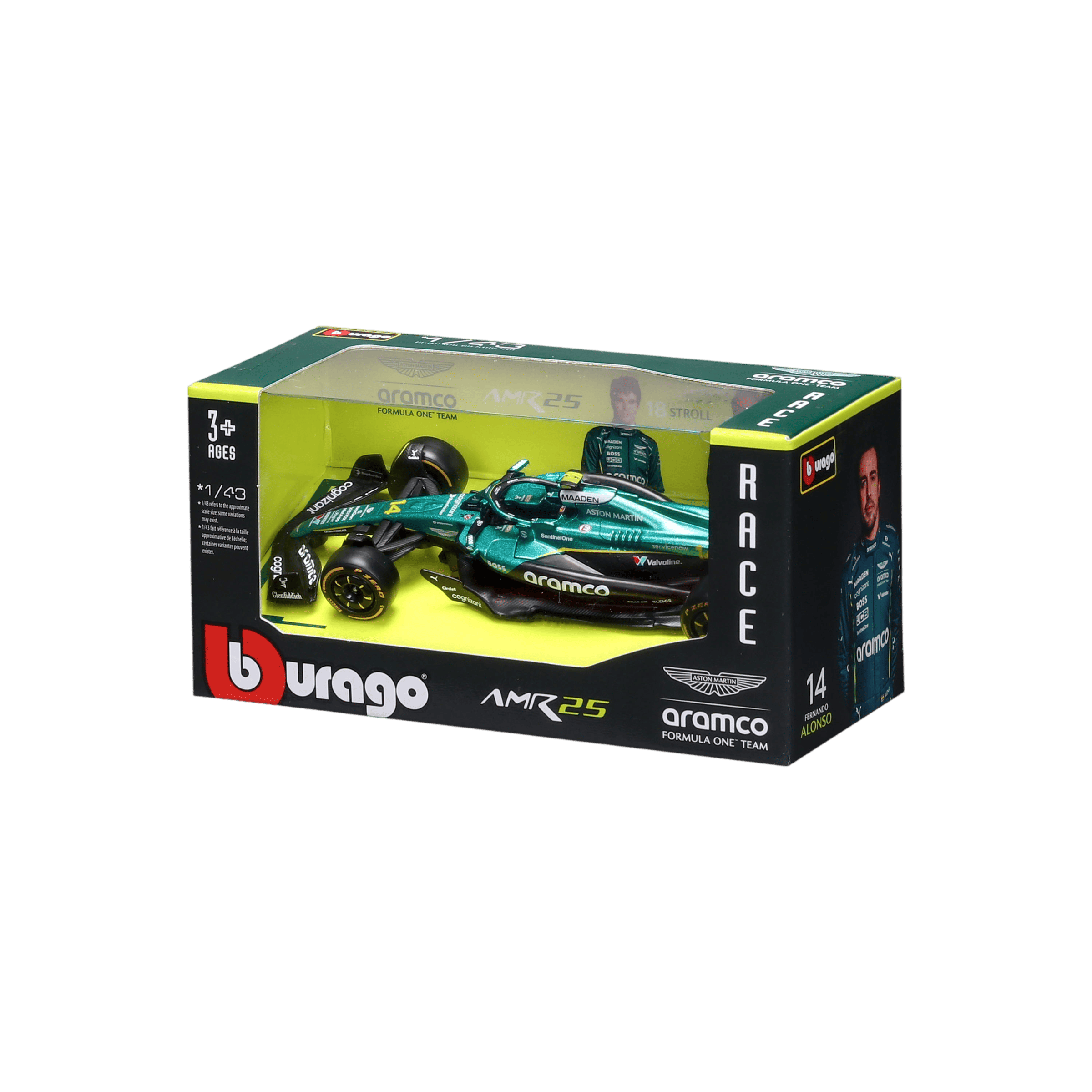1:43 F1 2025 - Aston Martin AMR25 #14 Fernando Alonso in Window Box - Image 11