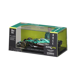 1:43 Aston Martin AMR25 #14 Fernando Alonso with helmet in Acrylic Box - Image 12
