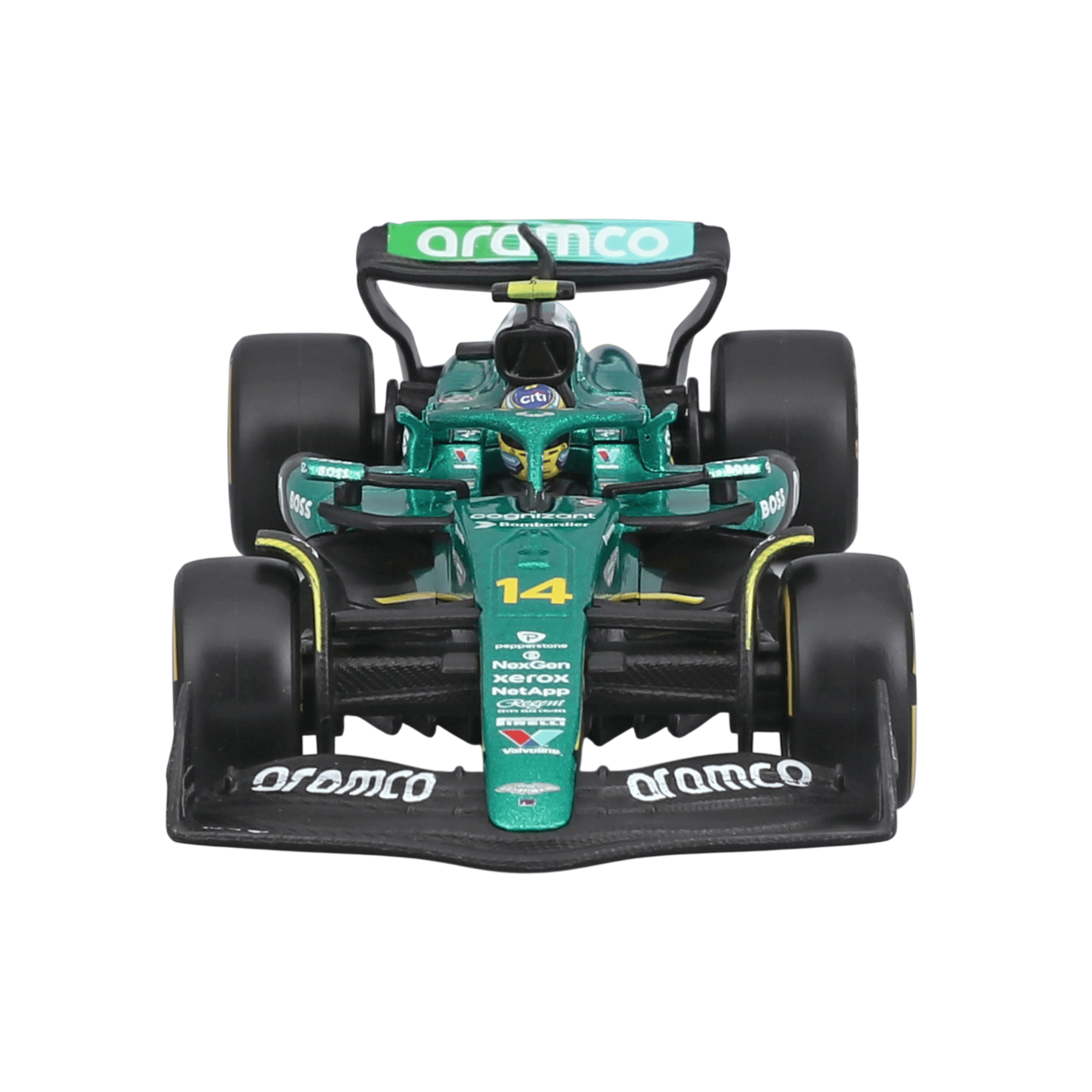 1:43 Aston Martin AMR25 #14 Fernando Alonso with helmet in Acrylic Box - Image 6