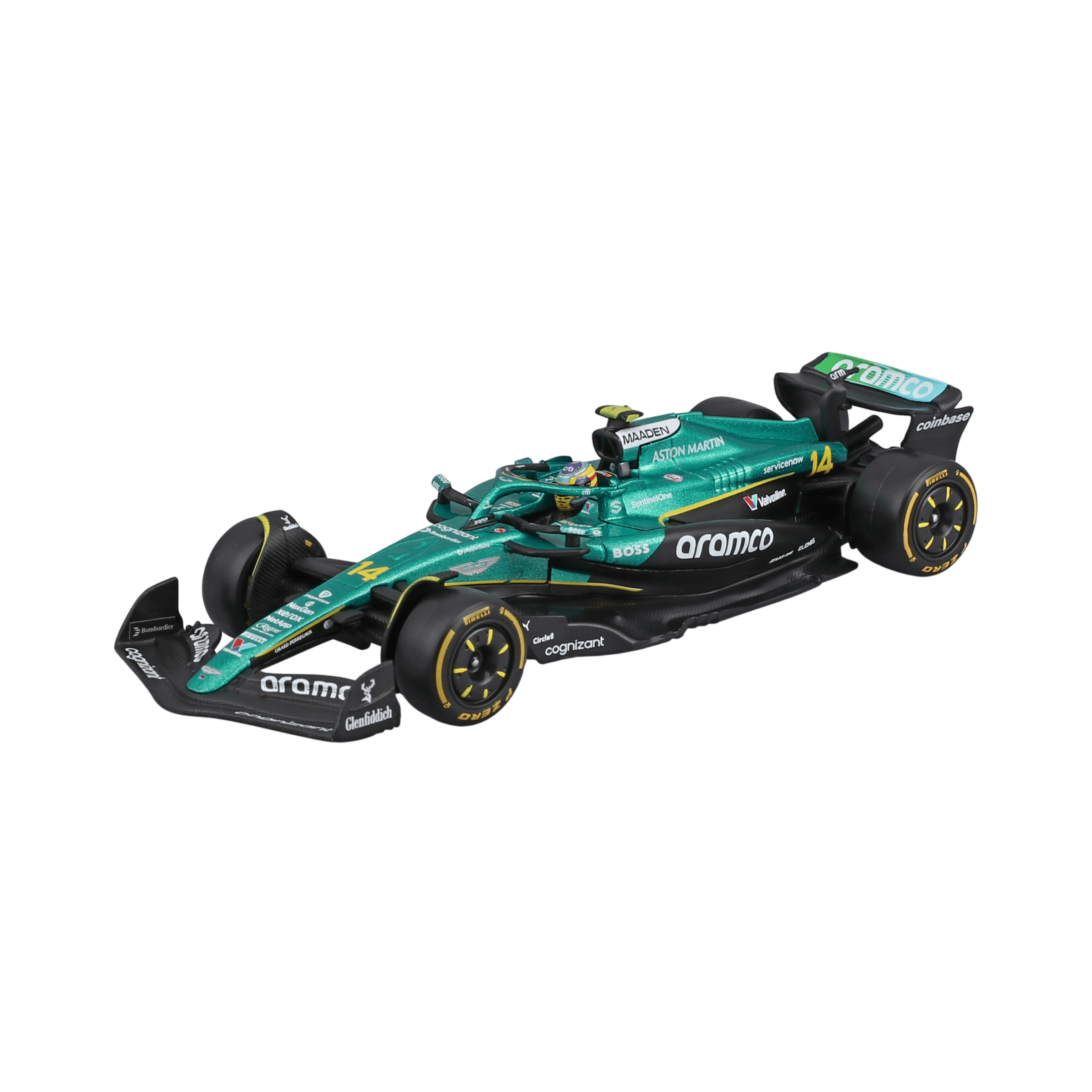1:43 Aston Martin AMR25 #14 Fernando Alonso with helmet in Acrylic Box - Image 4