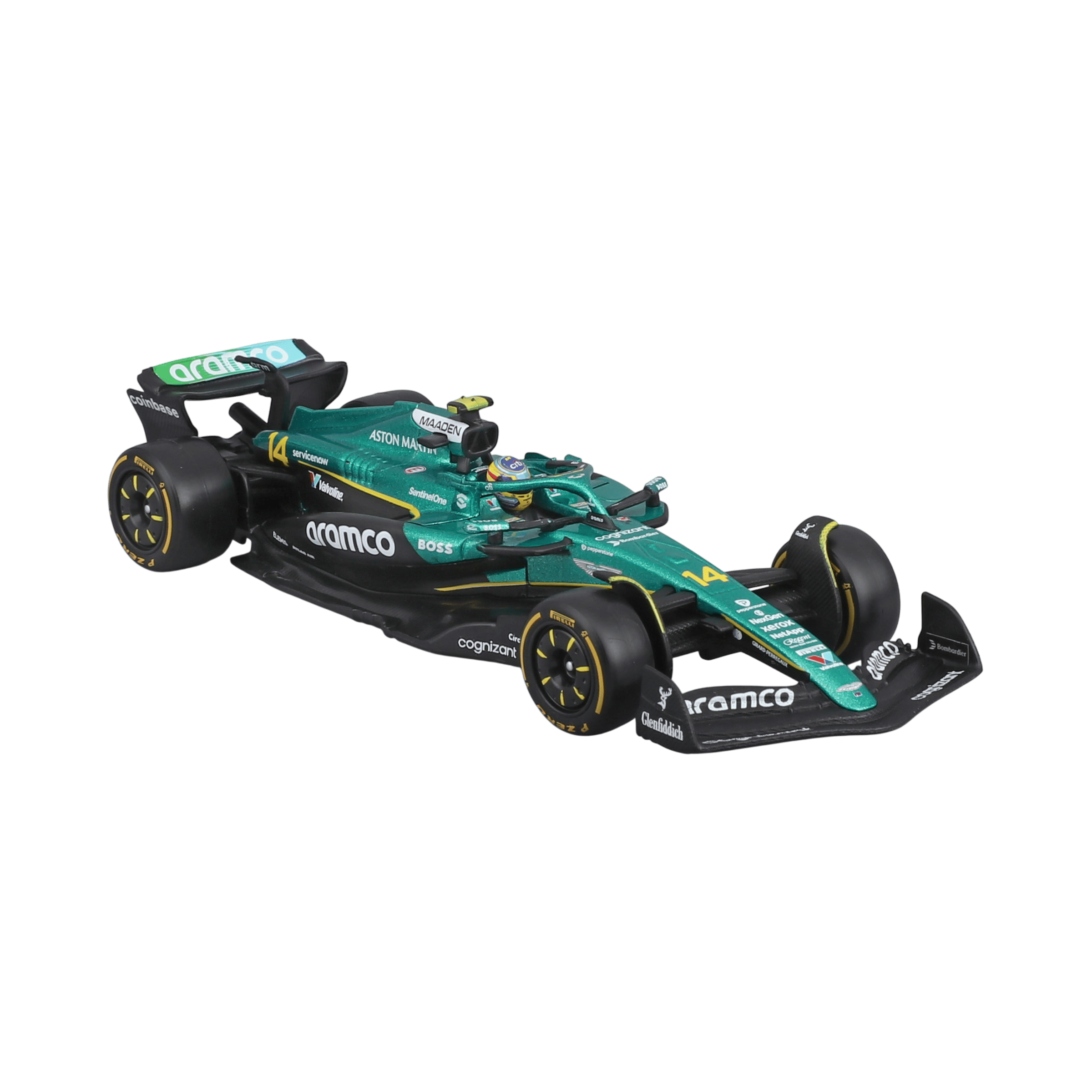 1:43 Aston Martin AMR25 #14 Fernando Alonso with helmet in Acrylic Box - Image 3