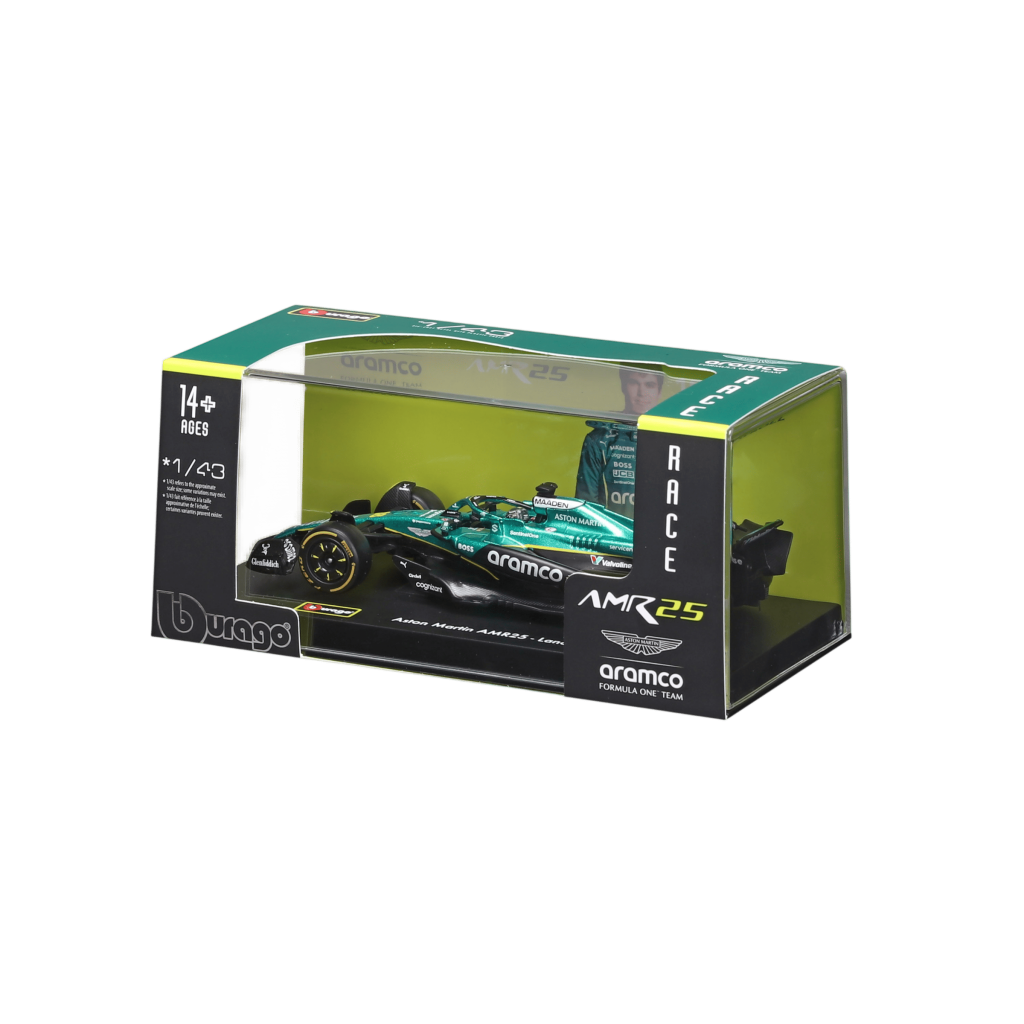 1:43 F1 2025 - Aston Martin AMR25 #18 Lance Stroll in Acrylic Box