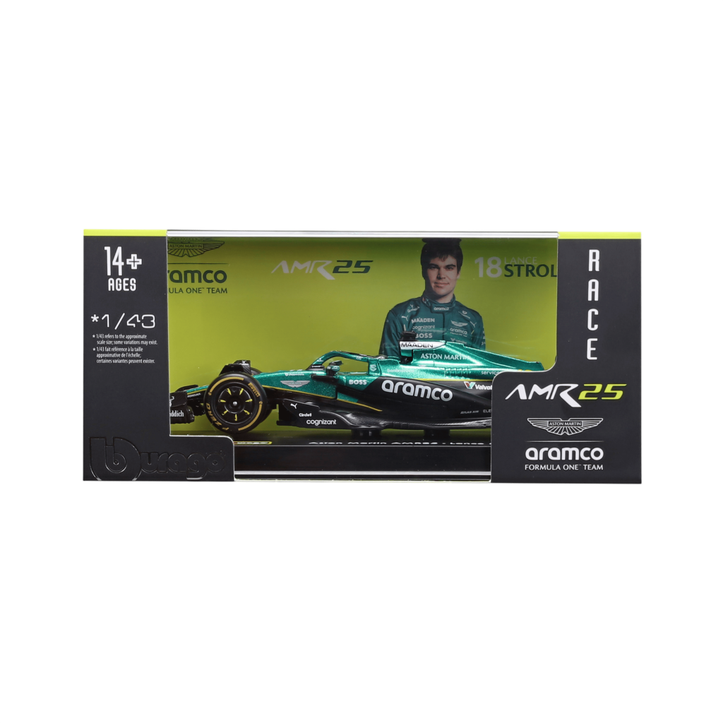1:43 F1 2025 - Aston Martin AMR25 #18 Lance Stroll in Acrylic Box
