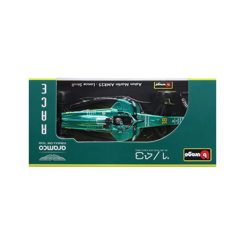 1:43 F1 2025 - Aston Martin AMR25 #18 Lance Stroll in Acrylic Box