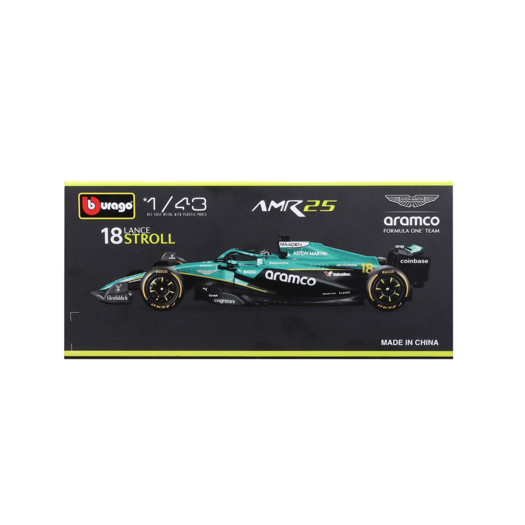 1:43 F1 2025 - Aston Martin AMR25 #18 Lance Stroll in Acrylic Box