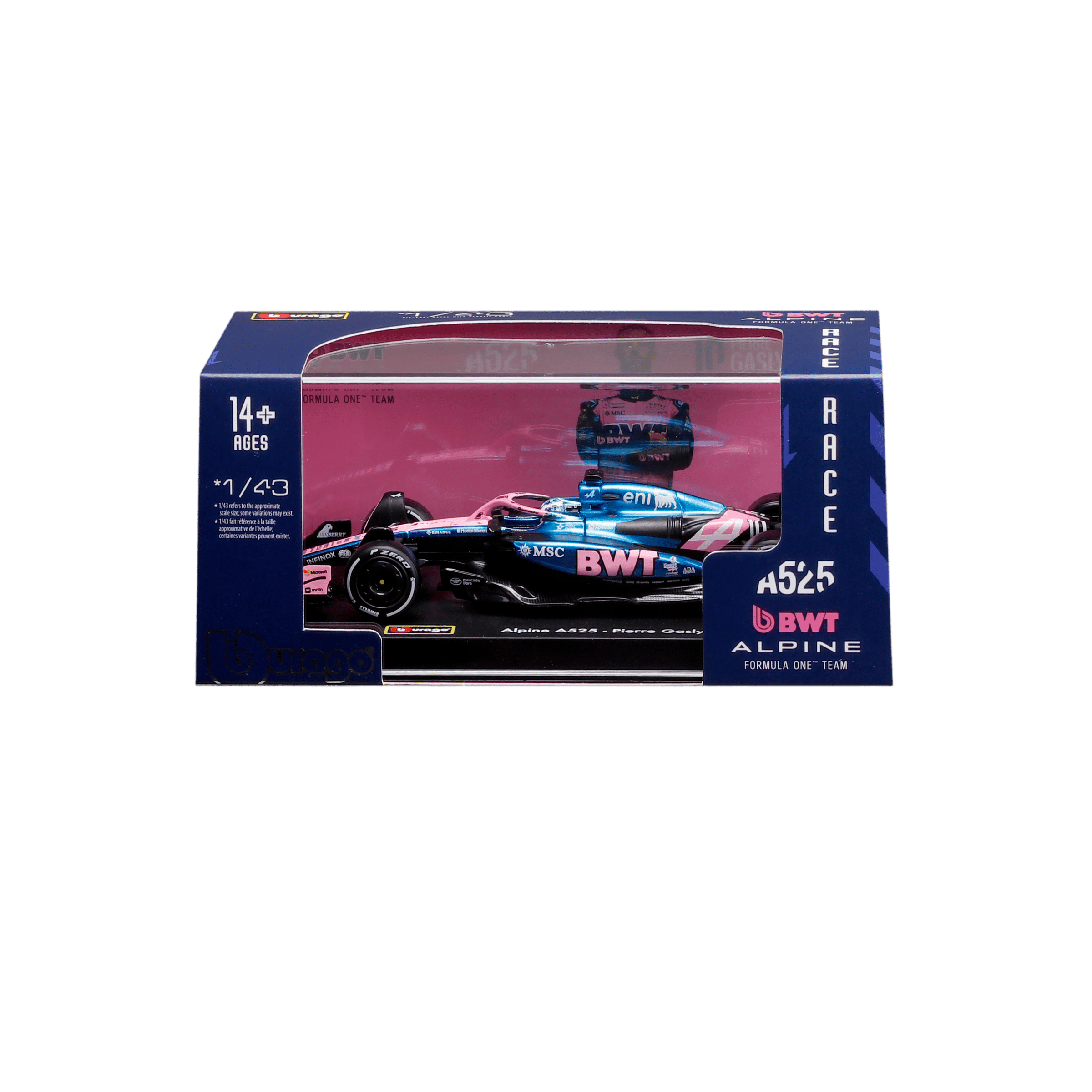 1:43 F1 2025 - Alpine A525 #10 Pierre Gasly in Acrylic Box - Image 1