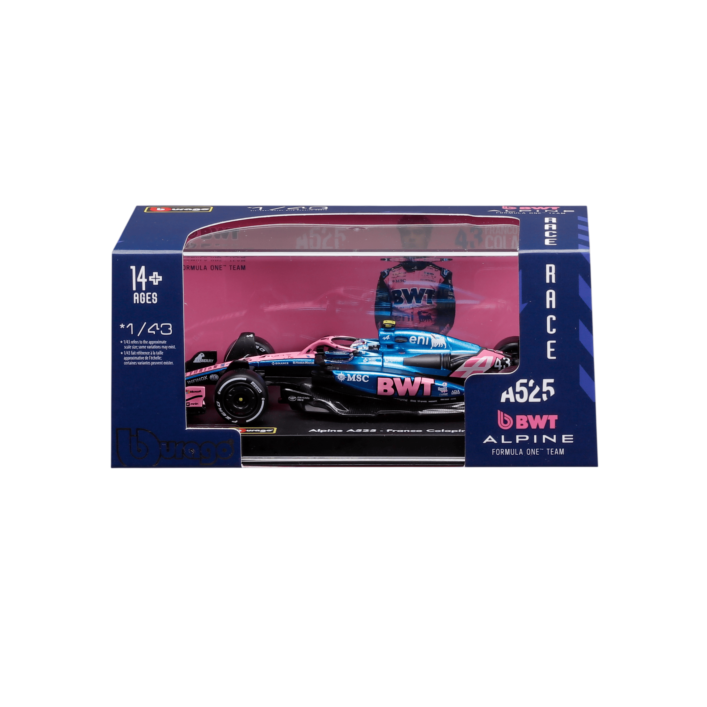 1:43 F1 2025 - Alpine A525 #43 Franco Colapinto in Acrylic Box - Image 1