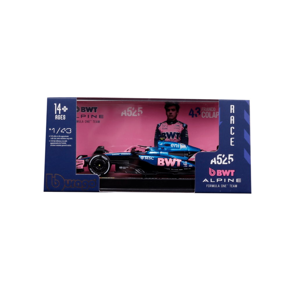 1:43 F1 2025 - Alpine A525 #43 Franco Colapinto in Acrylic Box