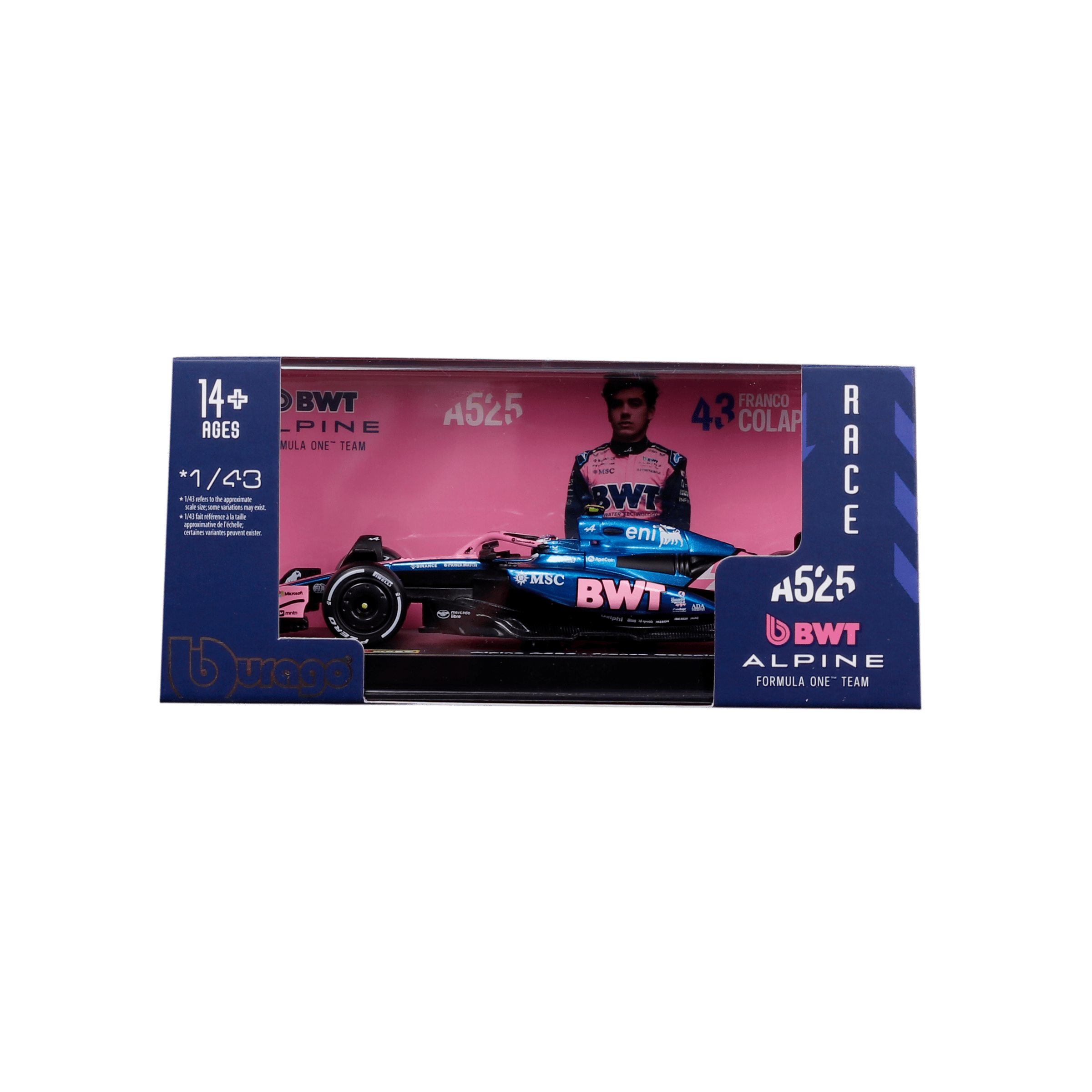1:43 F1 2025 - Alpine A525 #43 Franco Colapinto in Acrylic Box - Image 12