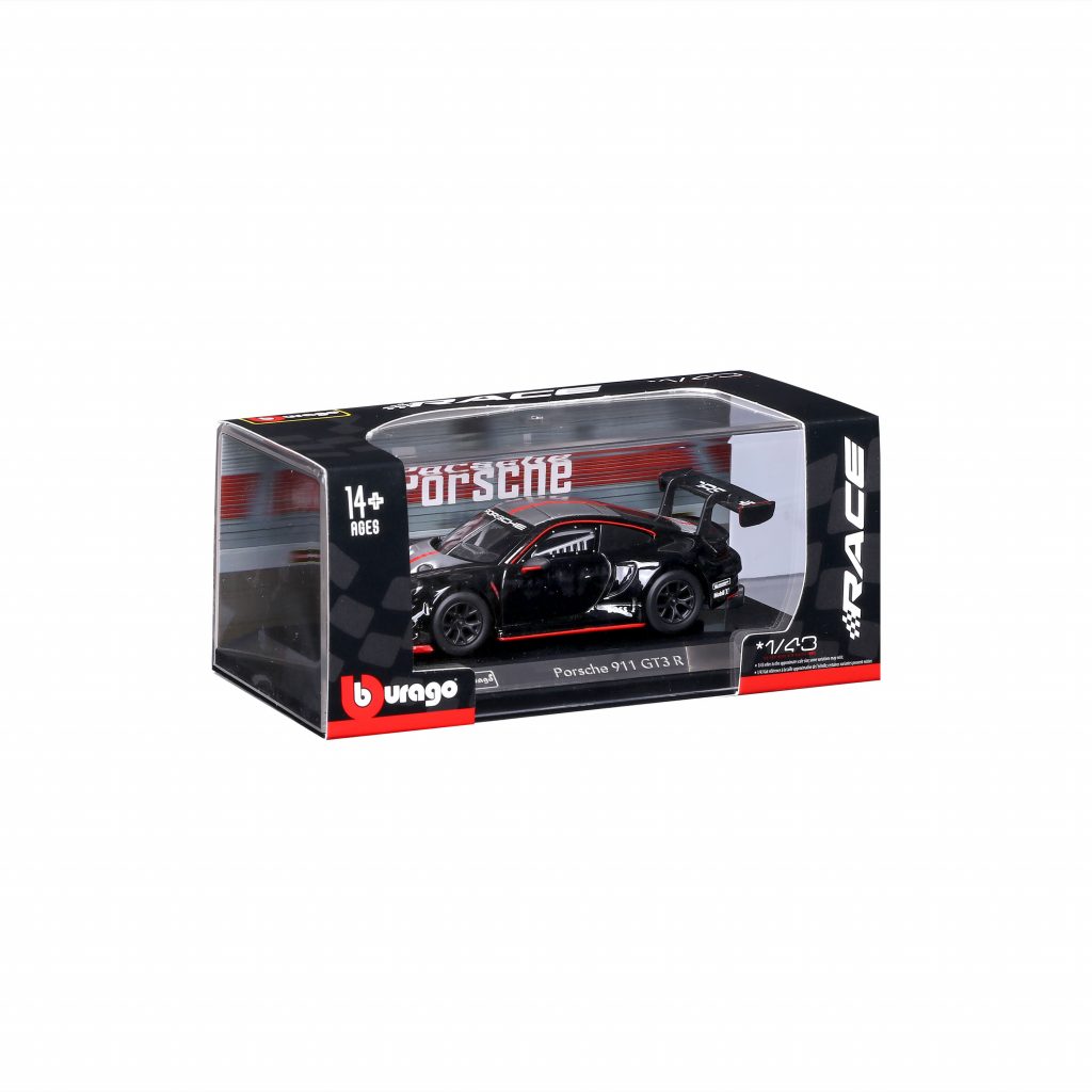1:43 Bburago - Porsche 911 GT3 R Black-Silver in Acrylic Box