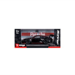 1:43 Bburago - Porsche 911 GT3 R Black-Silver in Acrylic Box - Image 4