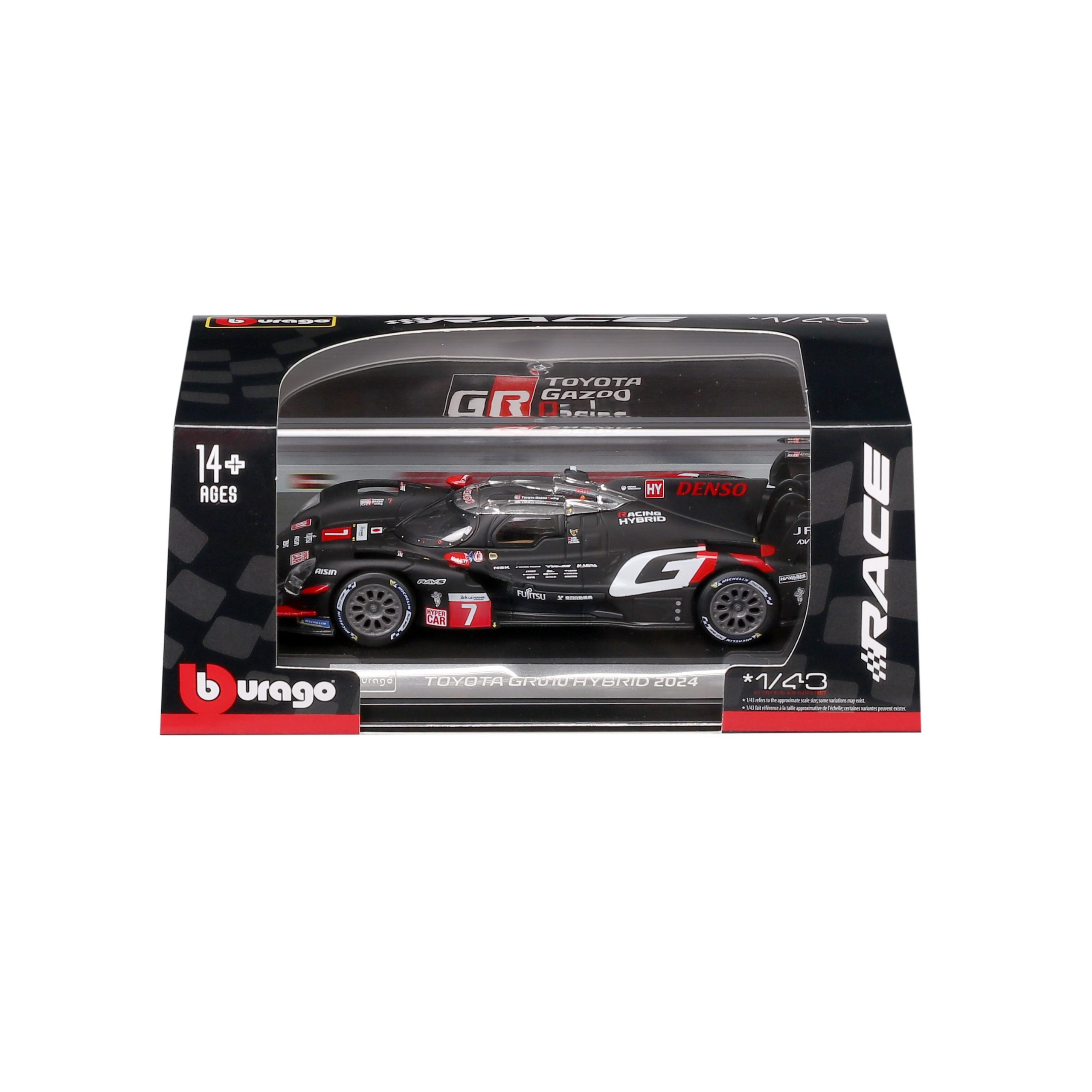 1:43 Bburago - Toyota GR010 Hybrid 2024 - #7 De Vries, Kobayashi, Conway in Acrylic Box - Image 12