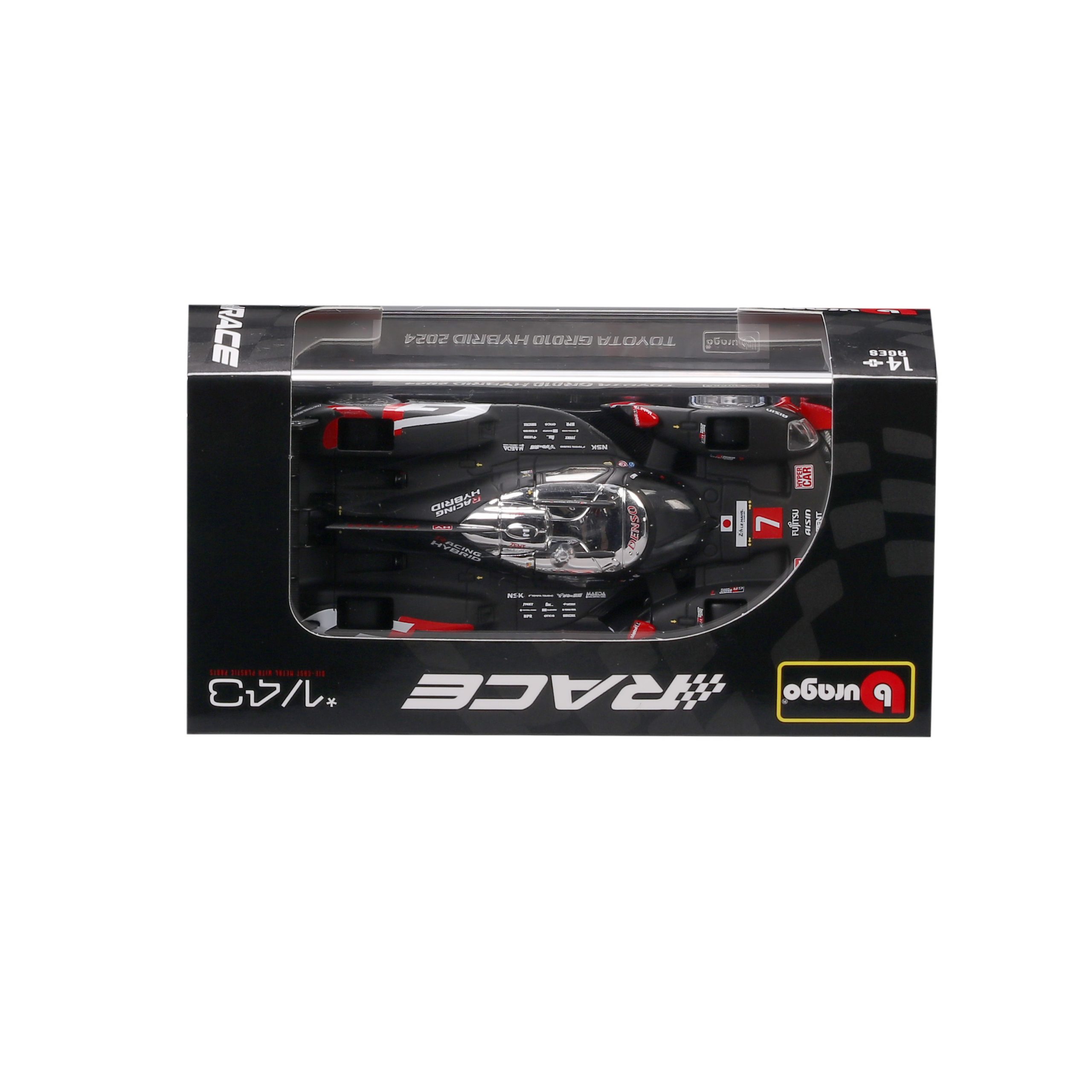1:43 Bburago - Toyota GR010 Hybrid 2024 - #7 De Vries, Kobayashi, Conway in Acrylic Box - Image 5