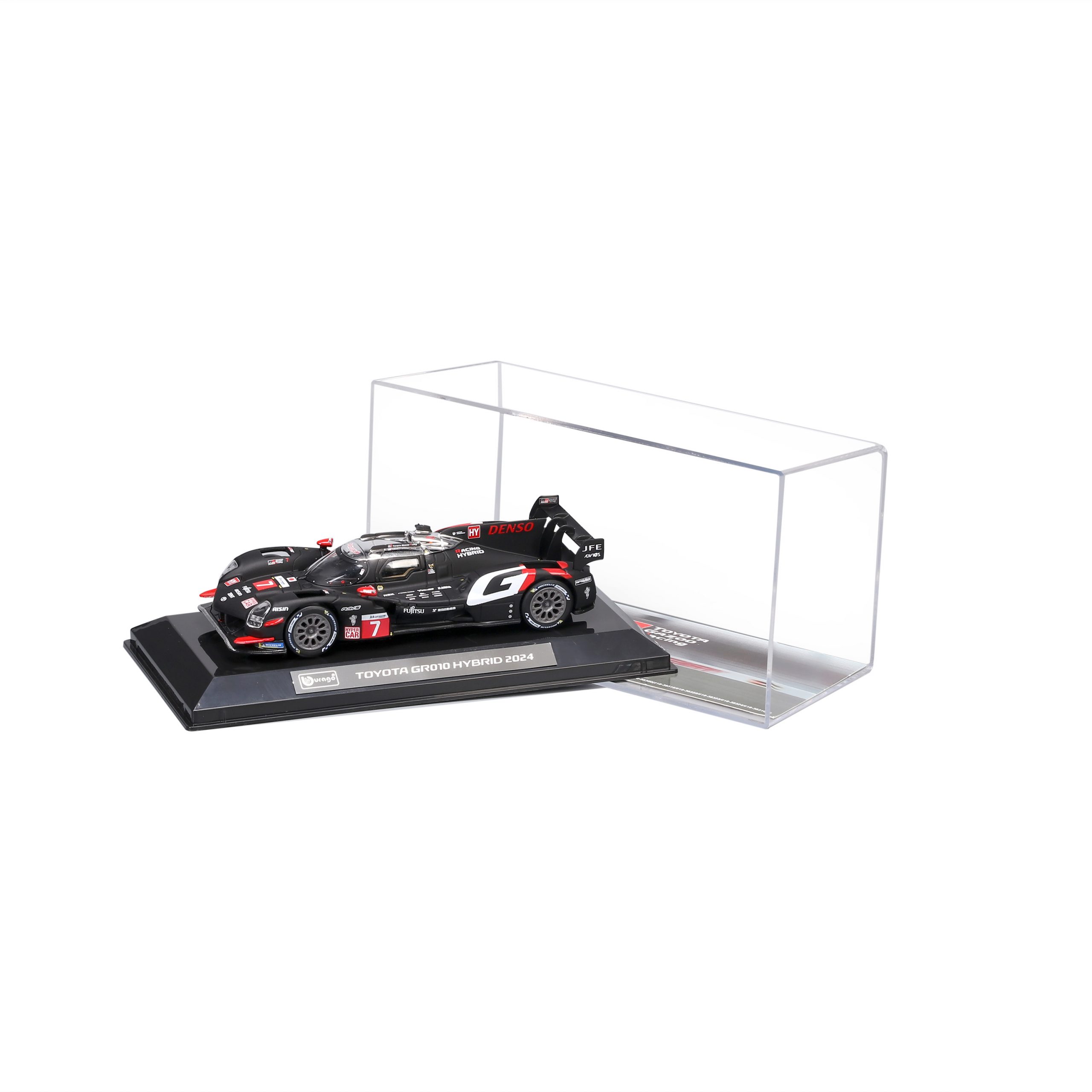 1:43 Bburago - Toyota GR010 Hybrid 2024 - #7 De Vries, Kobayashi, Conway in Acrylic Box - Image 2