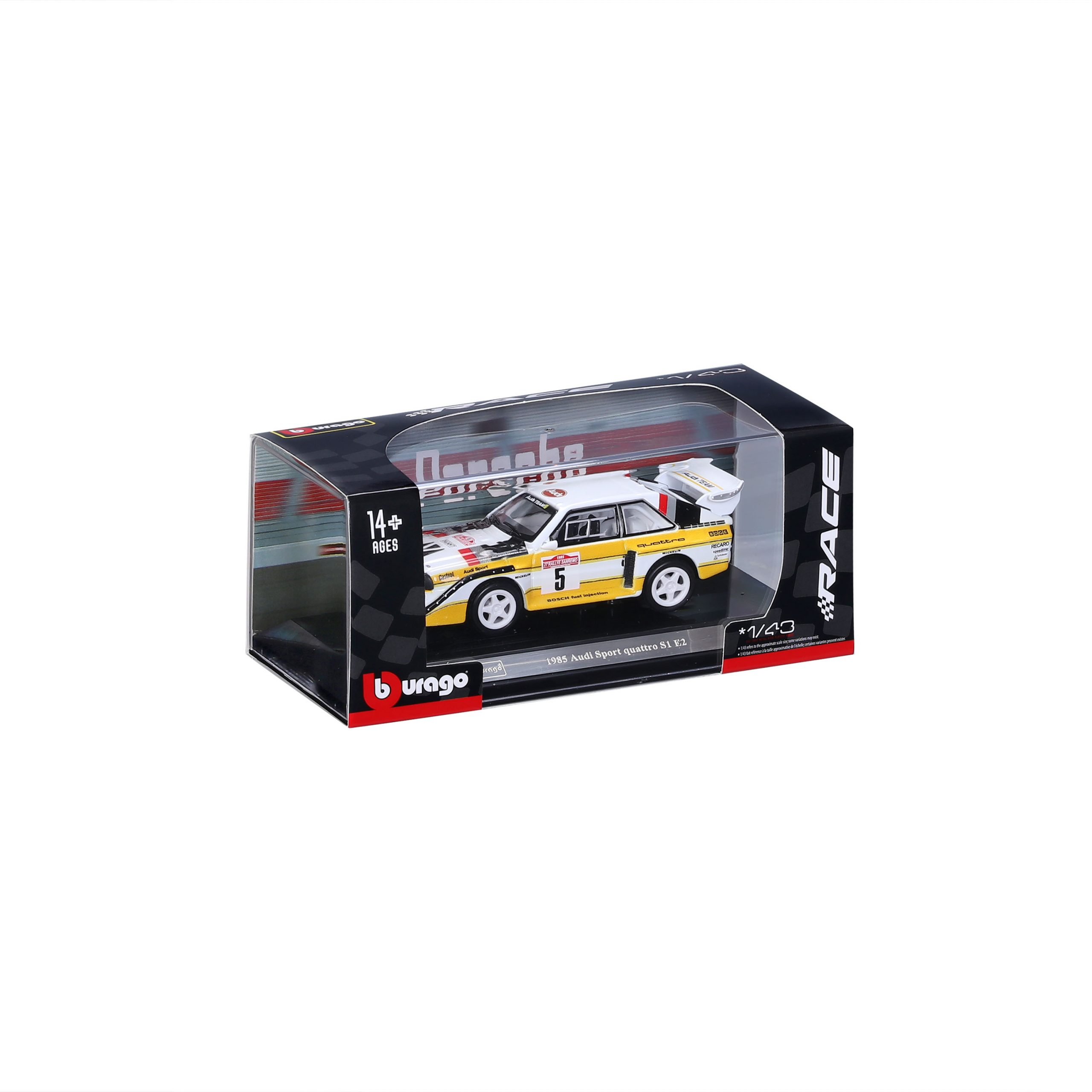 1:43 Bburago - 1985 Audi Sport Quattro S1 E2 in Acrylic Box - Image 3