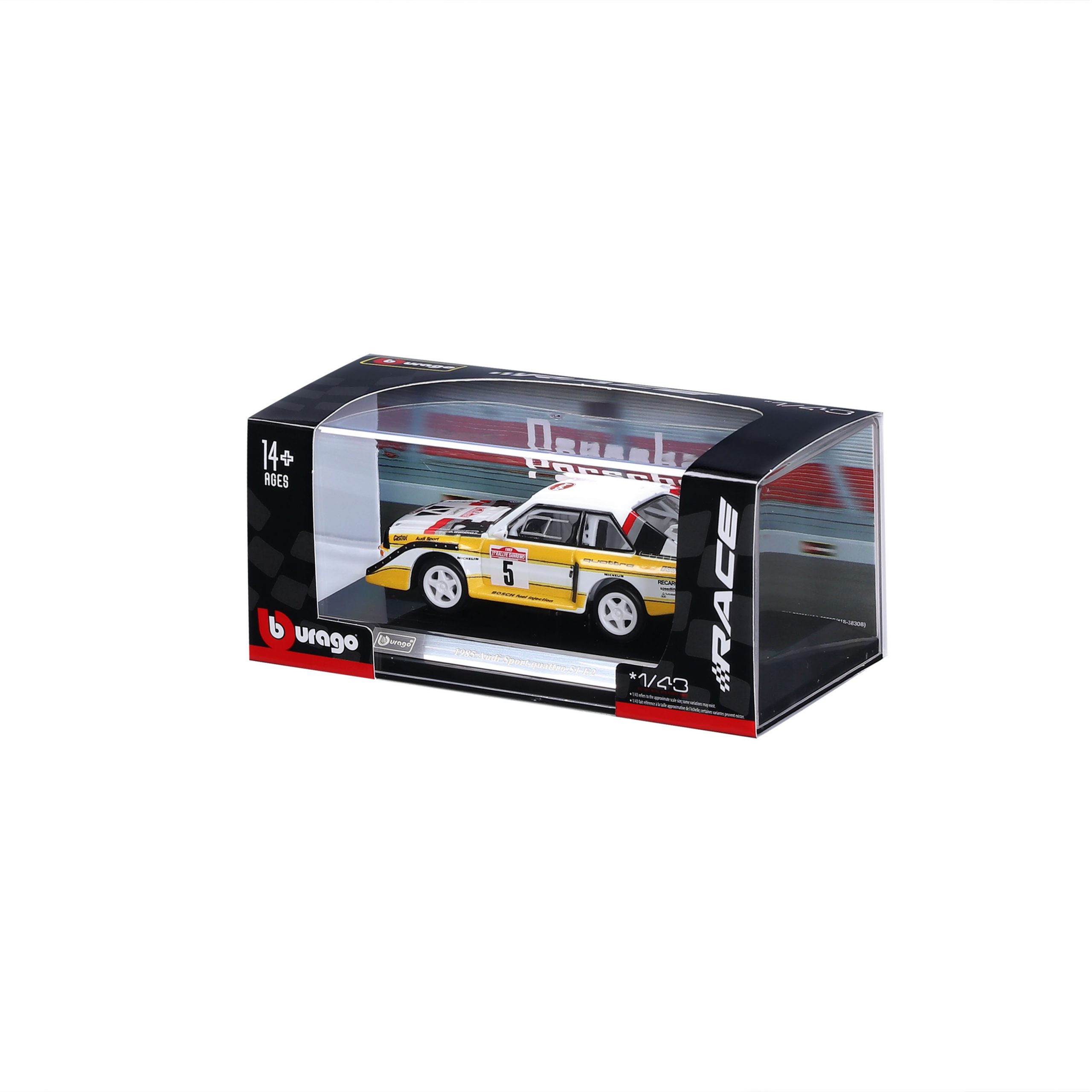 1:43 Bburago - 1985 Audi Sport Quattro S1 E2 in Acrylic Box - Image 4