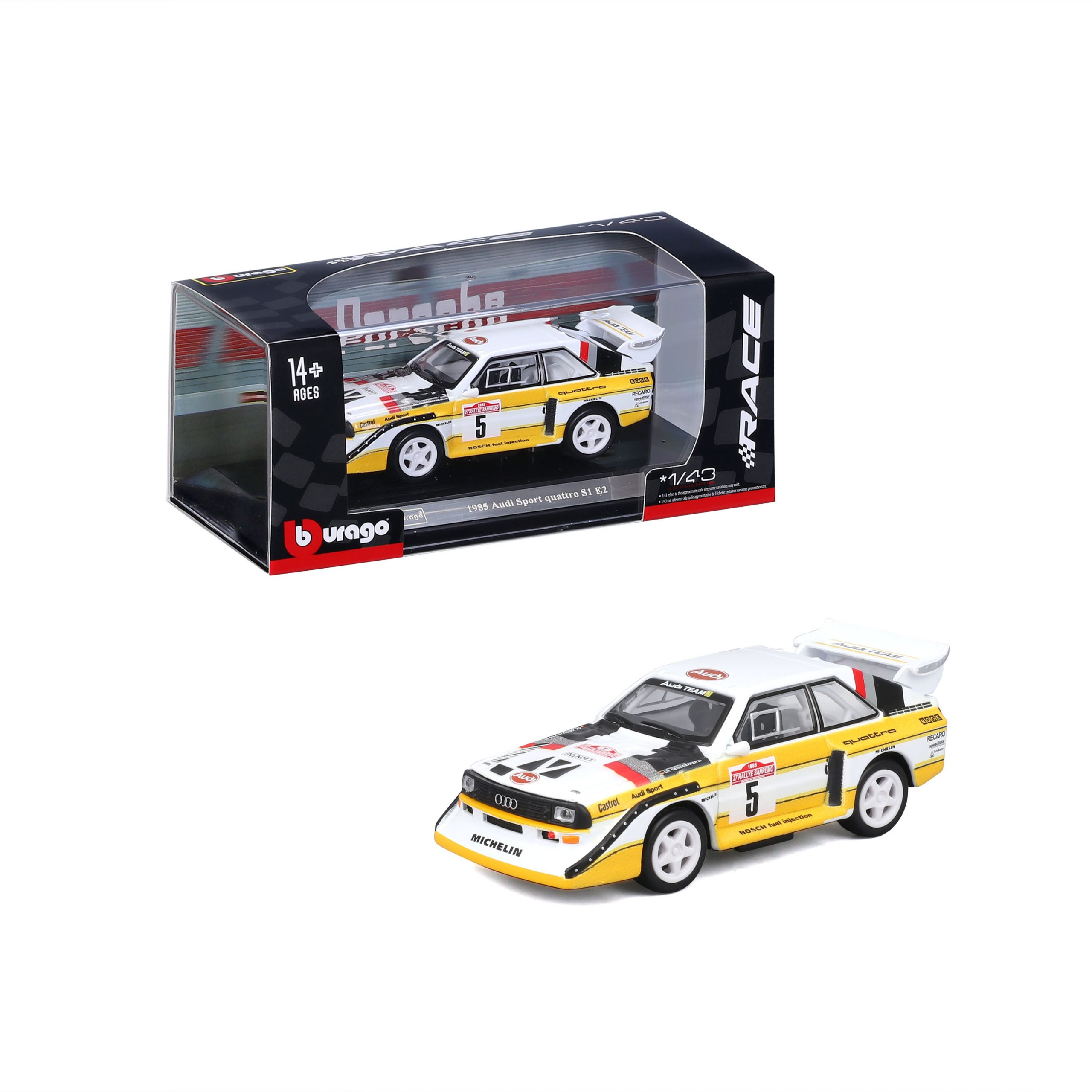 1:43 Bburago - 1985 Audi Sport Quattro S1 E2 in Acrylic Box - Image 17