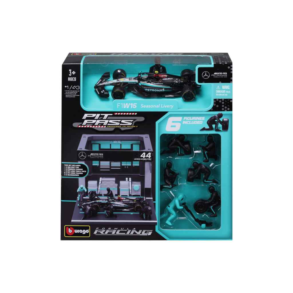 1:43 F1 2024 Pit Pass - Mercedes-AMG W15 #44 Lewis Hamilton