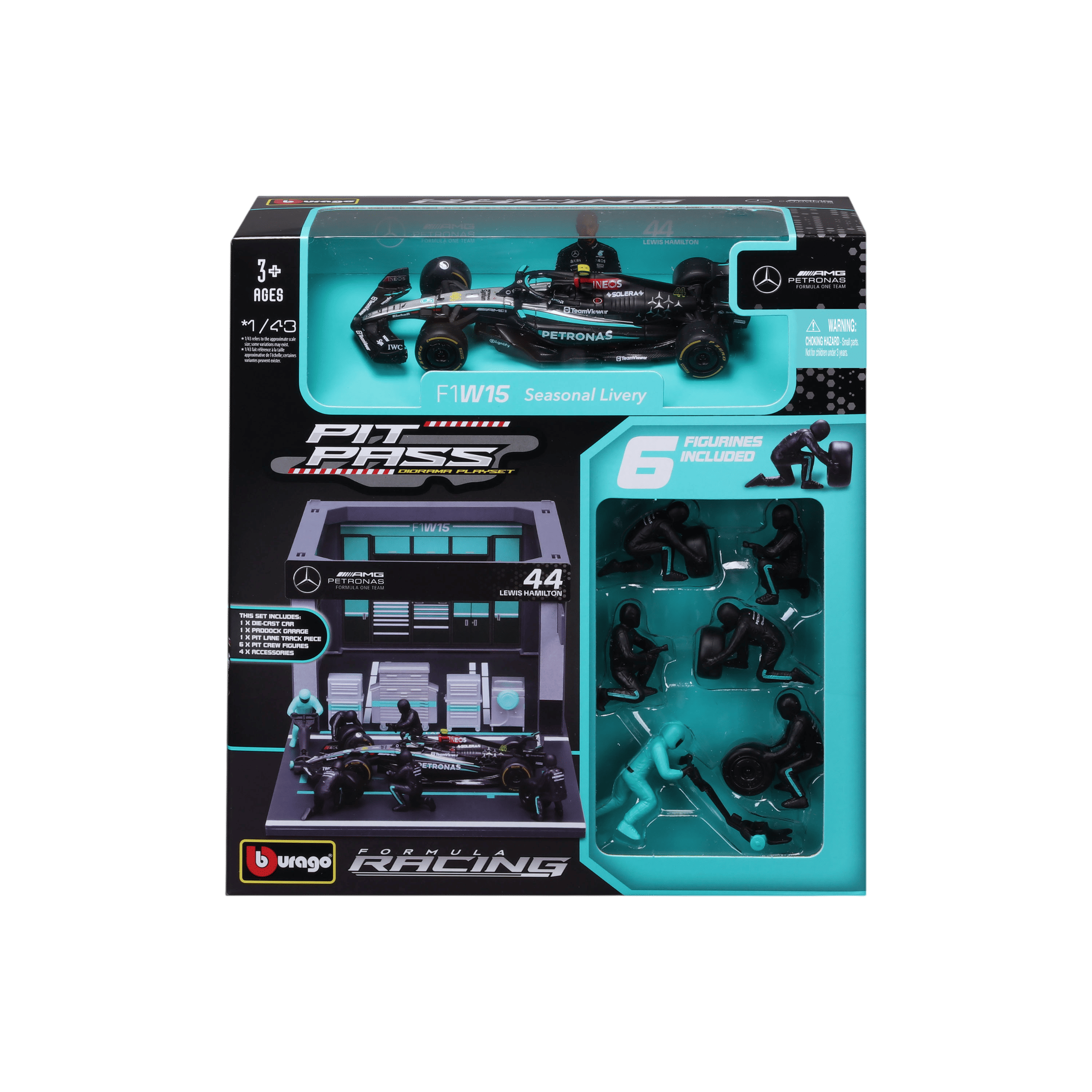 1:43 F1 2024 Pit Pass - Mercedes-AMG W15 #44 Lewis Hamilton - Image 1