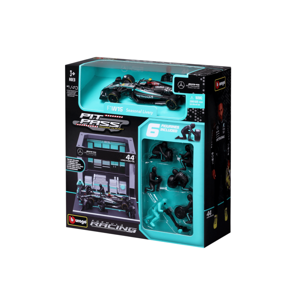 1:43 F1 2024 Pit Pass - Mercedes-AMG W15 #44 Lewis Hamilton