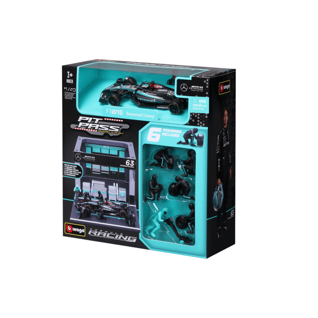 1:43 F1 2024 Pit Pass - Mercedes-AMG W15 #63 George Russell