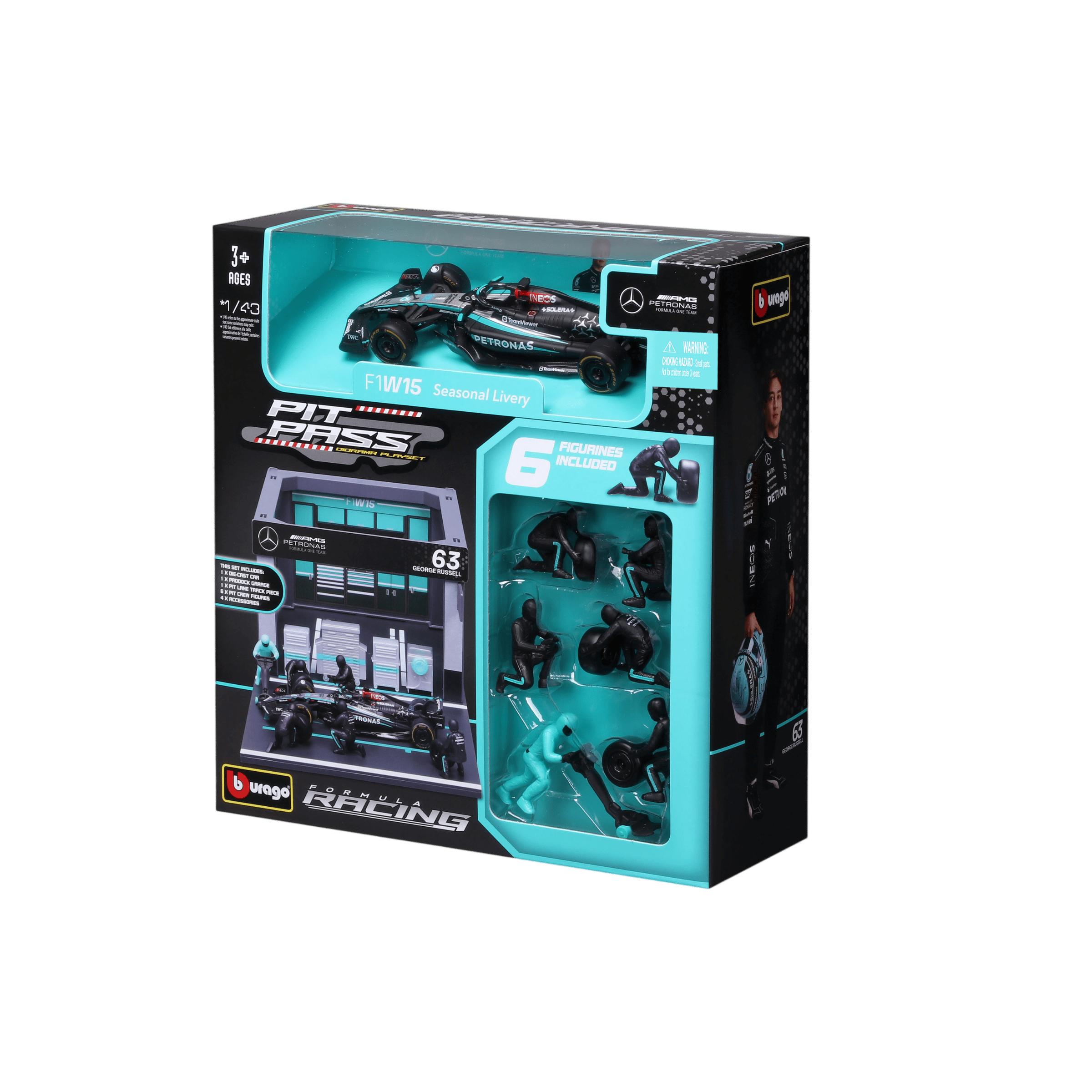 1:43 F1 2024 Pit Pass - Mercedes-AMG W15 #63 George Russell - Image 6