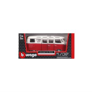 1:32 Bburago - VW Van Samba - Red White in Window Box - Image 10