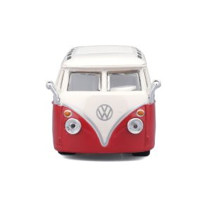 1:32 Bburago - VW Van Samba - Red White in Window Box - Image 3