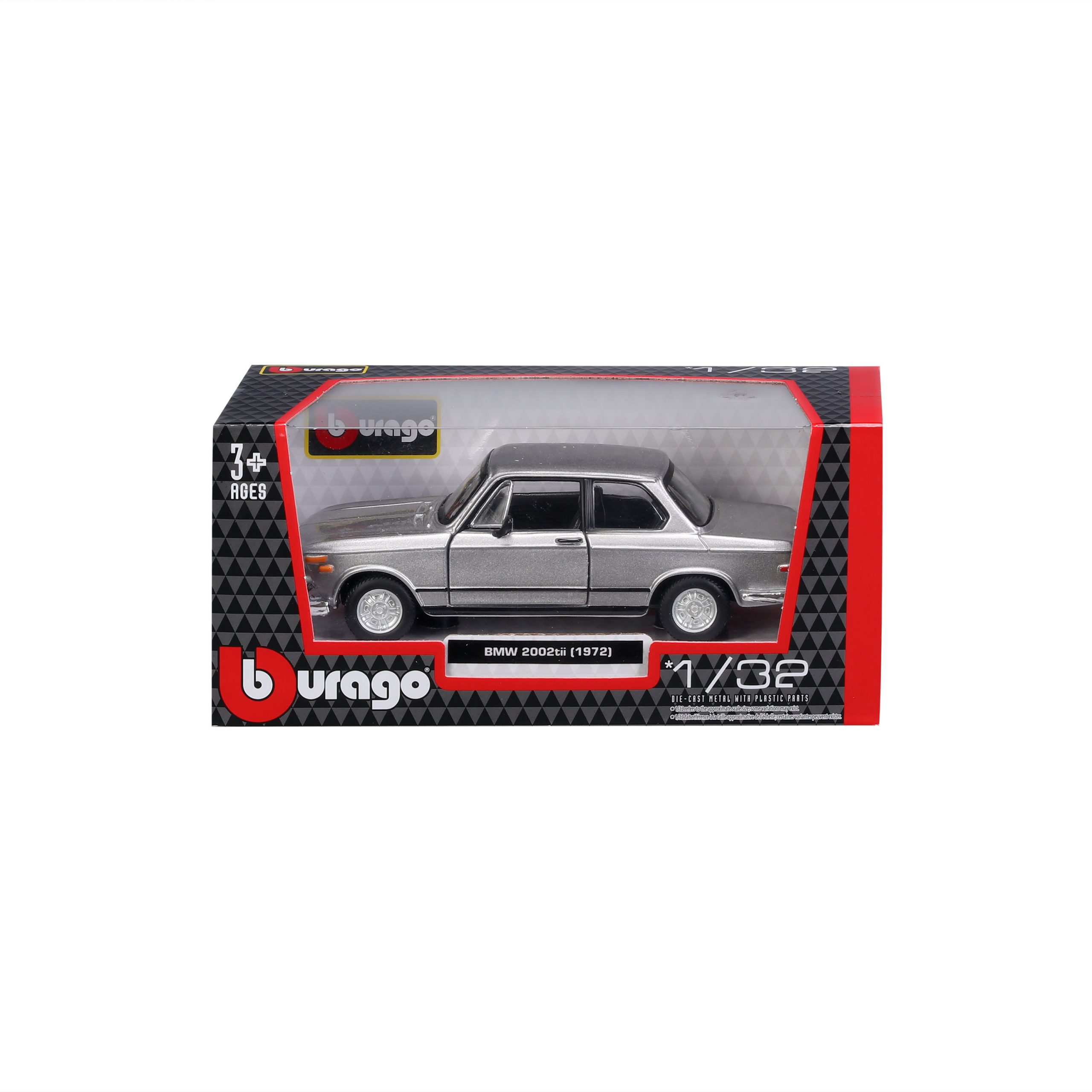 1:32 Bburago - 1972 BMW 2002 TII - Silver in Window Box - Image 8