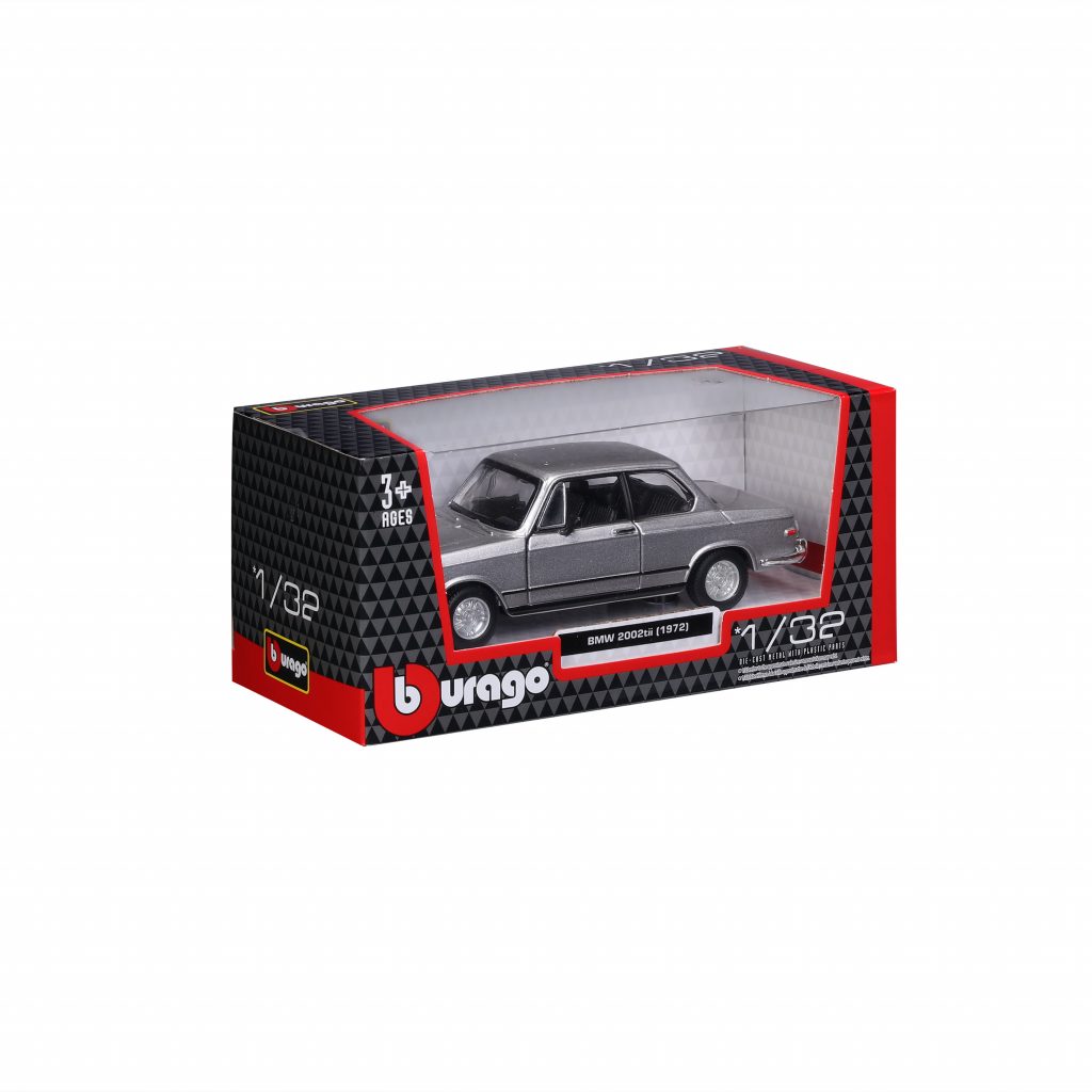 1:32 Bburago - 1972 BMW 2002 TII - Silver in Window Box
