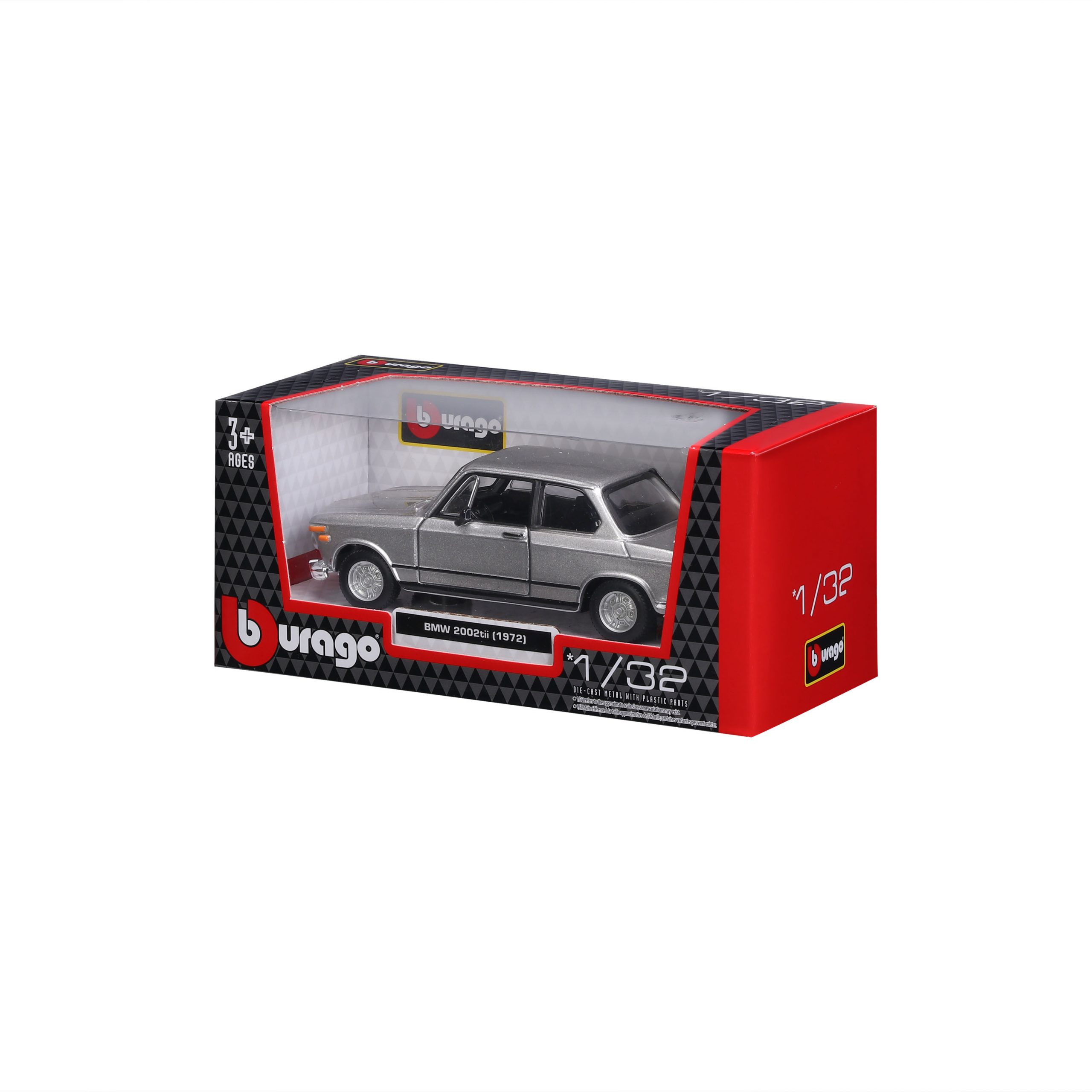 1:32 Bburago - 1972 BMW 2002 TII - Silver in Window Box - Image 10
