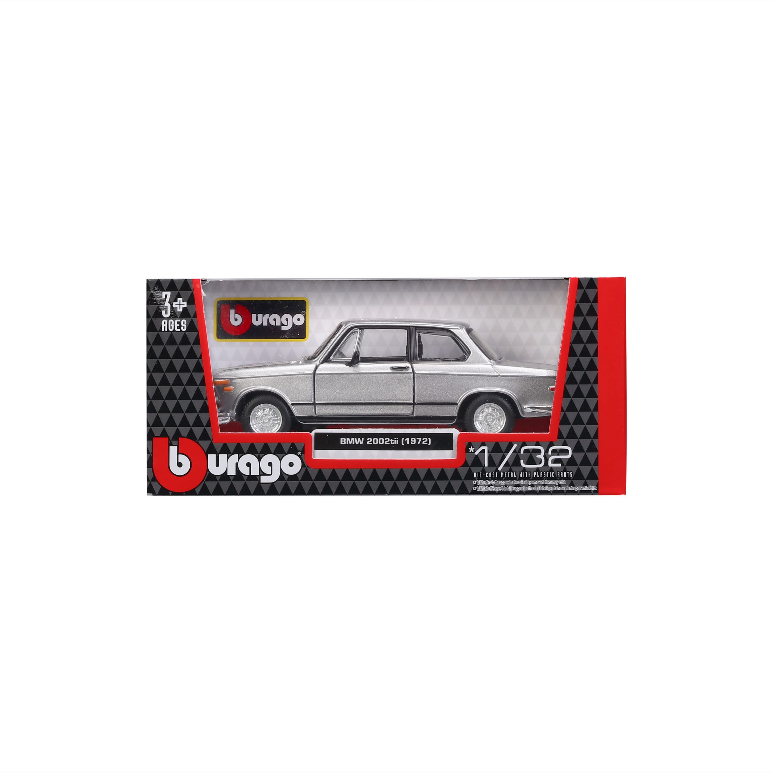 1:32 Bburago - 1972 BMW 2002 TII - Silver in Window Box - Image 11