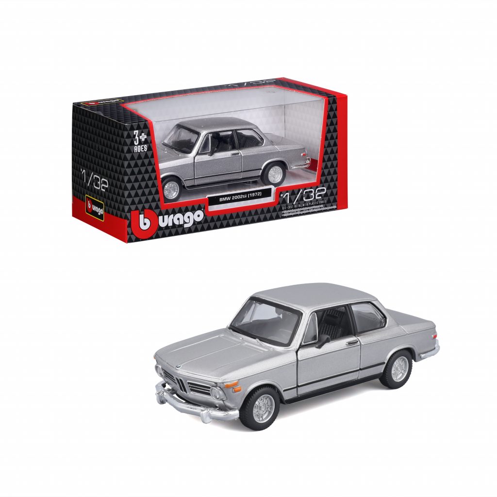 1:32 Bburago - 1972 BMW 2002 TII - Silver in Window Box