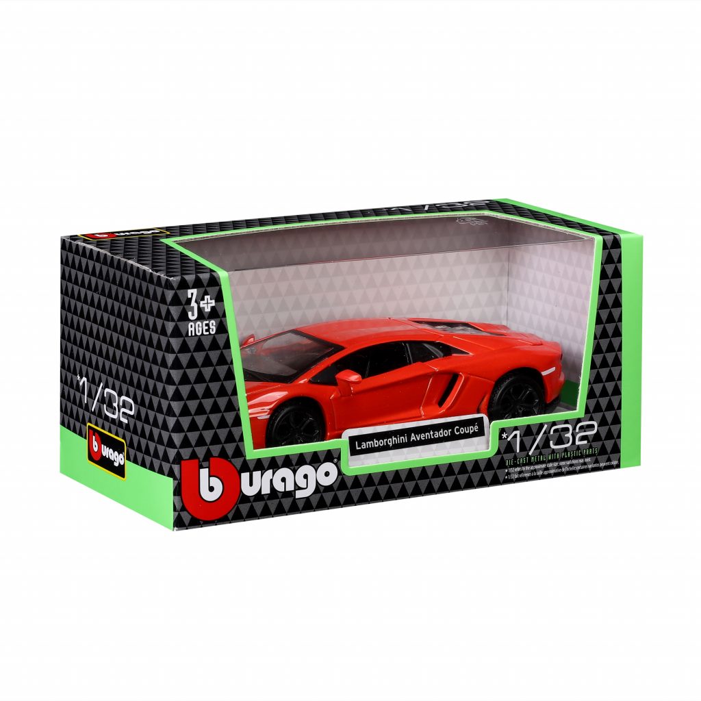 1:32 Bburago - Lamborghini Aventador Coupe - Metallic Orange in Window Box