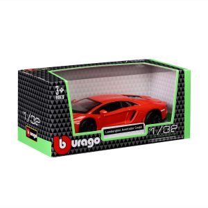 1:32 Bburago - Lamborghini Aventador Coupe - Metallic Orange in Window Box - Image 6