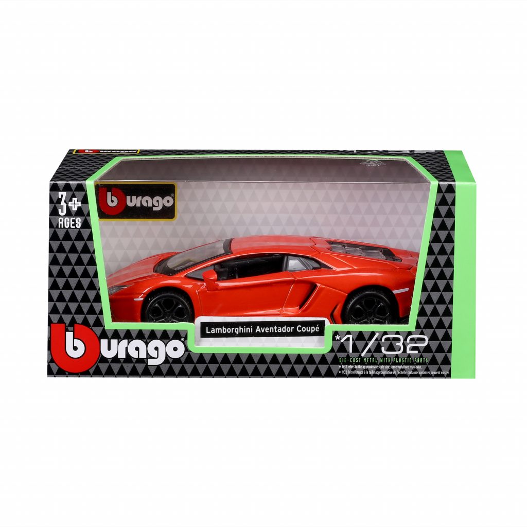 1:32 Bburago - Lamborghini Aventador Coupe - Metallic Orange in Window Box