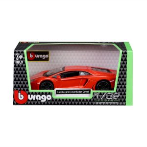 1:32 Bburago - Lamborghini Aventador Coupe - Metallic Orange in Window Box - Image 7