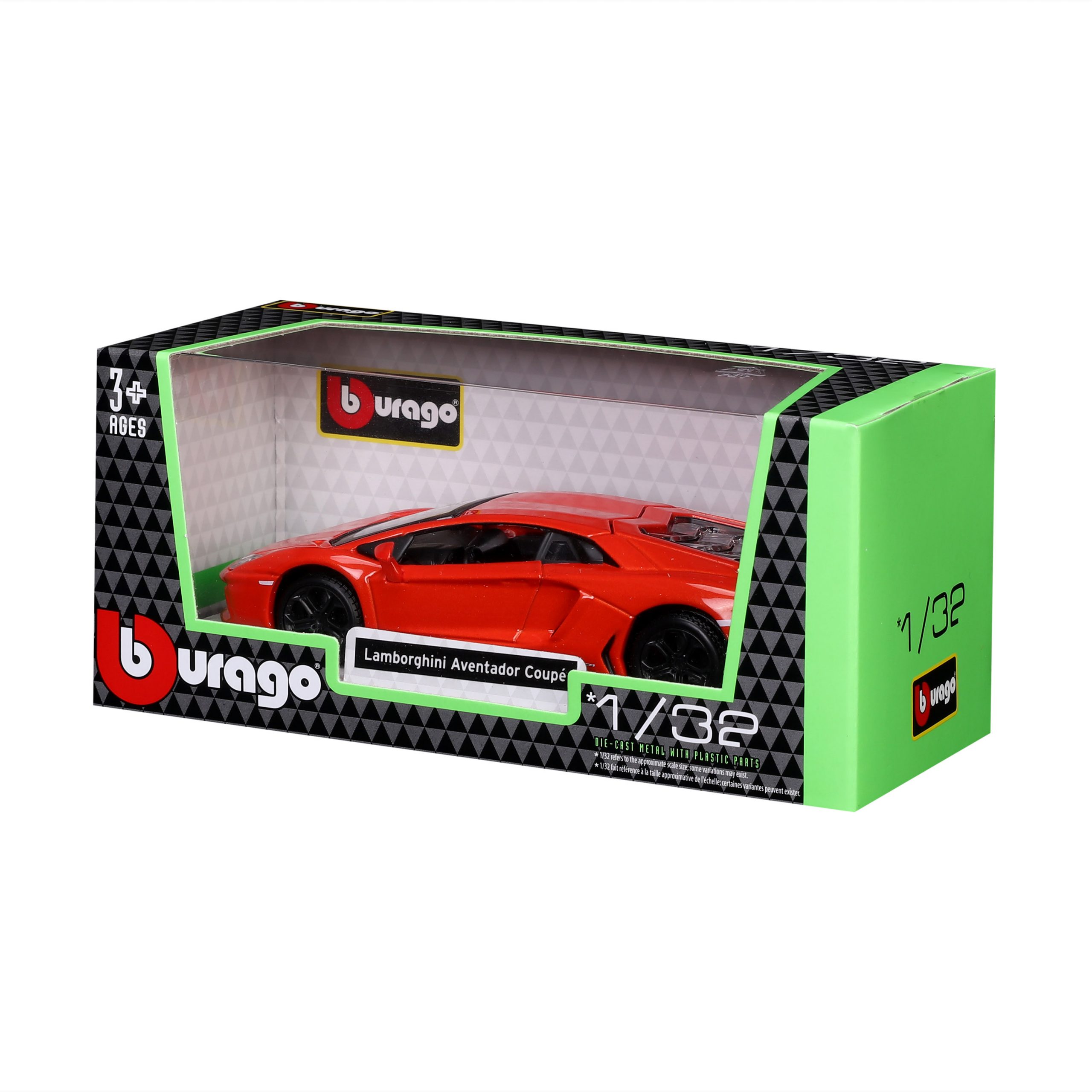 1:32 Bburago - Lamborghini Aventador Coupe - Metallic Orange in Window Box - Image 8