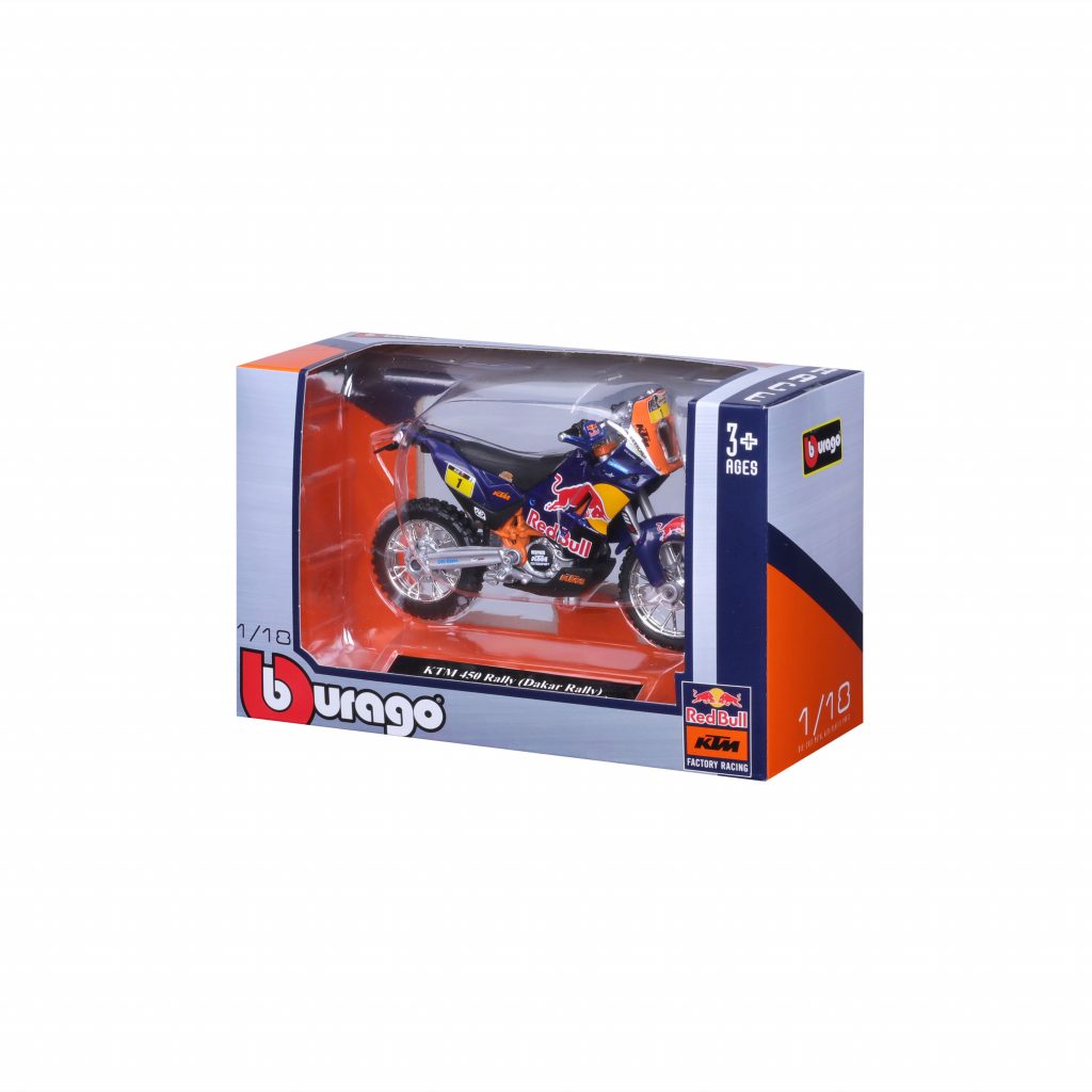 1:18 Bburago Motorcycle - Red Bull KTM 450 Dakar Rally