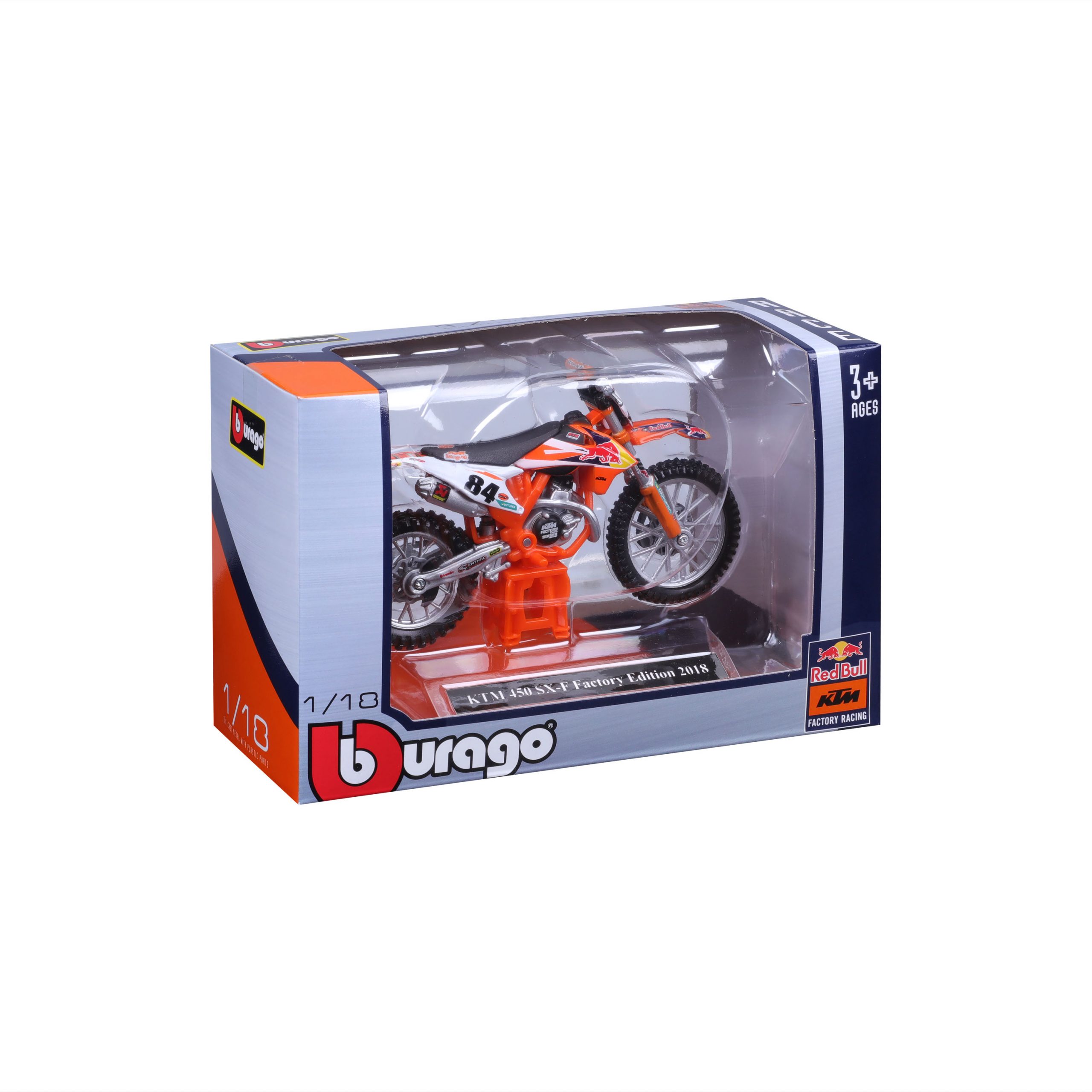 1:18 Bburago Motorcycle - Red Bull KTM 450 SX-F - Image 6