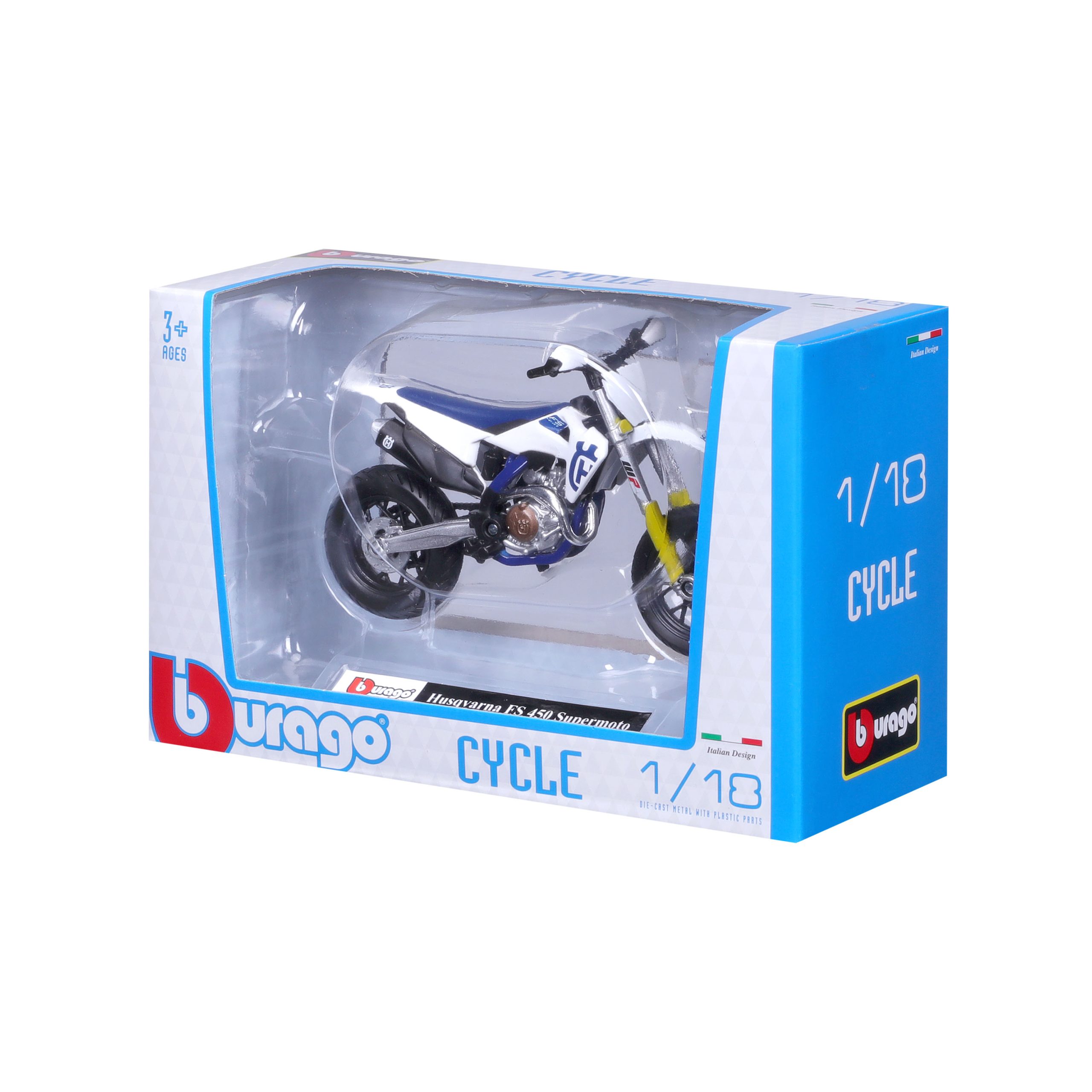 1:18 Bburago Motorcycle – Husqvarna FS 450 Supermoto - Image 4