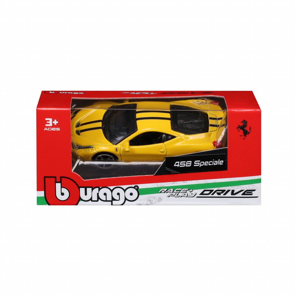 1:64 Ferrari - 458 Italia Speciale Yellow in Window Box