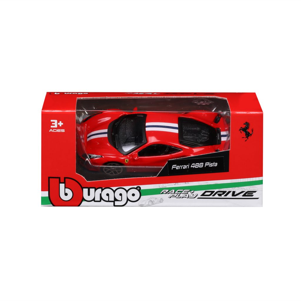 1:64 Ferrari 488 Pista - Red in Window Box