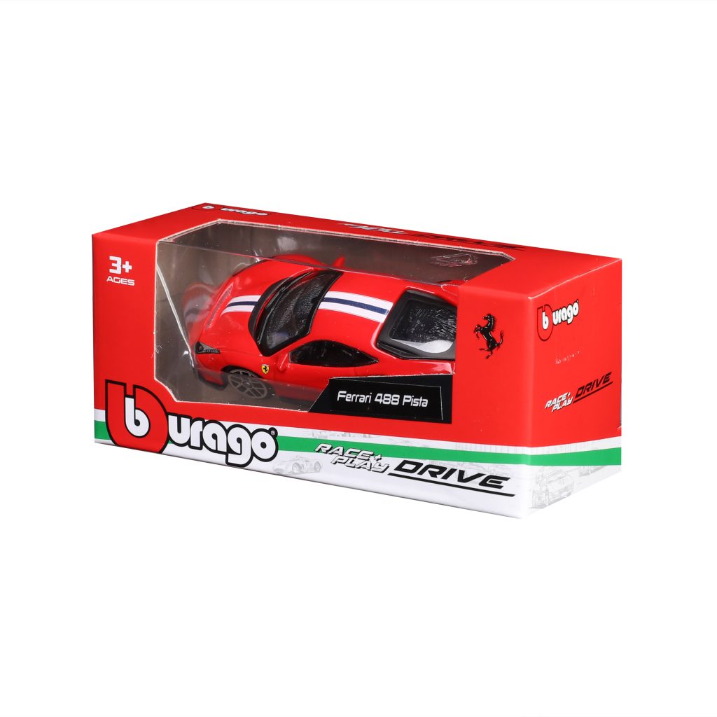 1:64 Ferrari 488 Pista - Red in Window Box